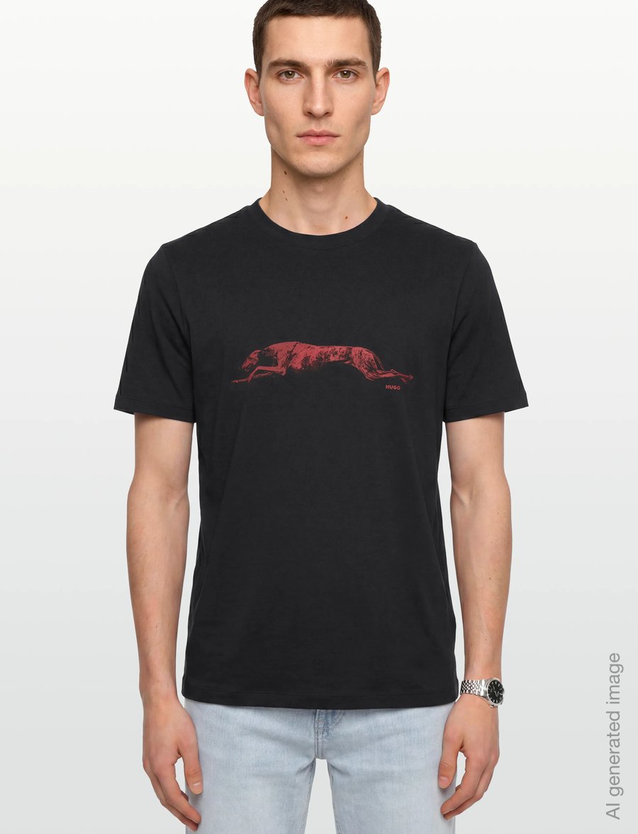 HUGO - Didug - kurzärmelige t-shirts - black - 3