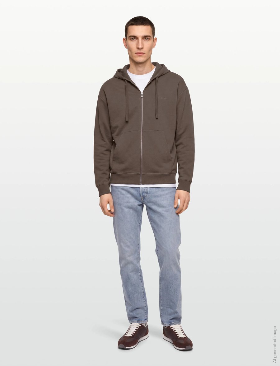 HUGO - Dapozip - kapuzenpullover - medium grey - 0
