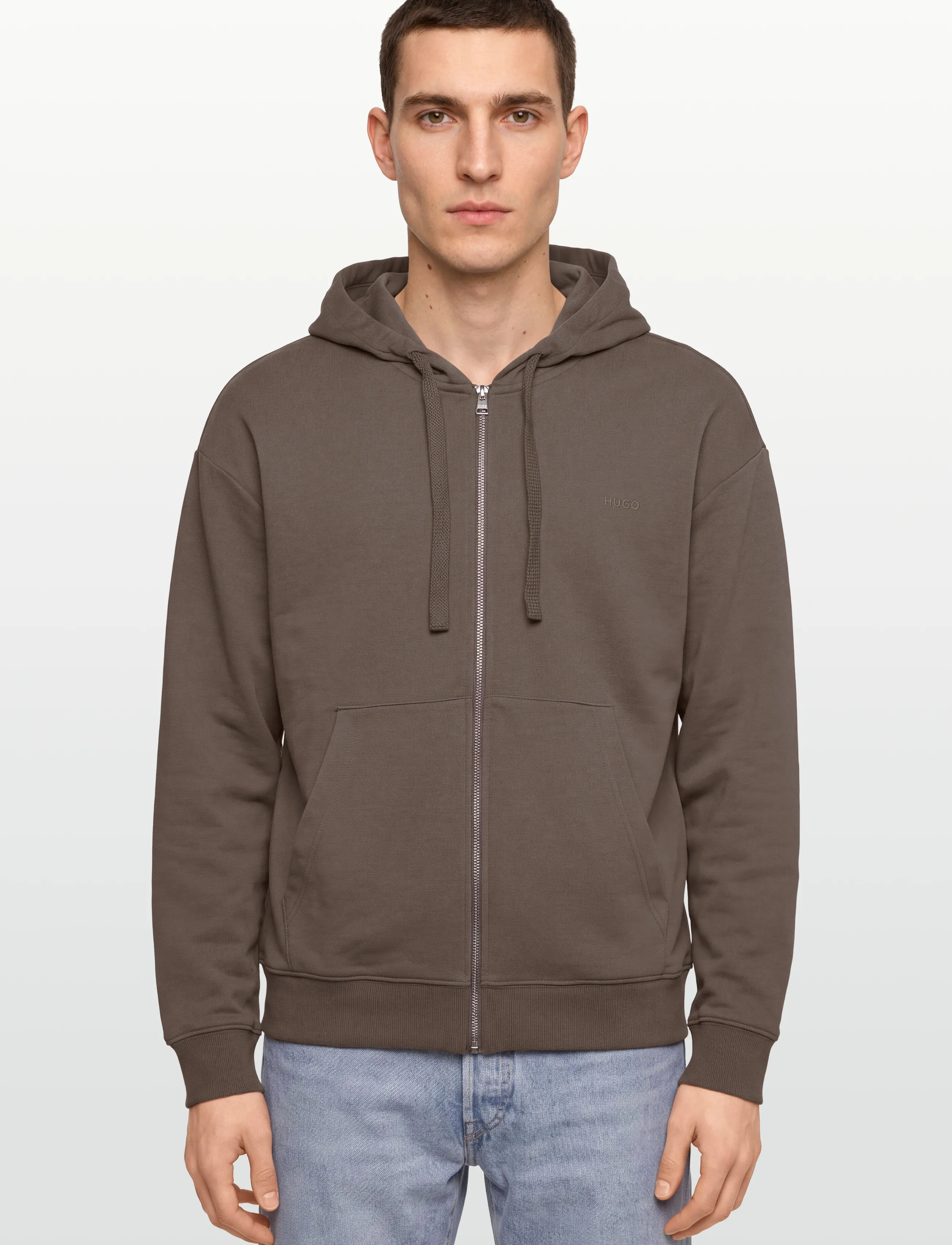 HUGO - Dapozip - kapuzenpullover - medium grey - 3