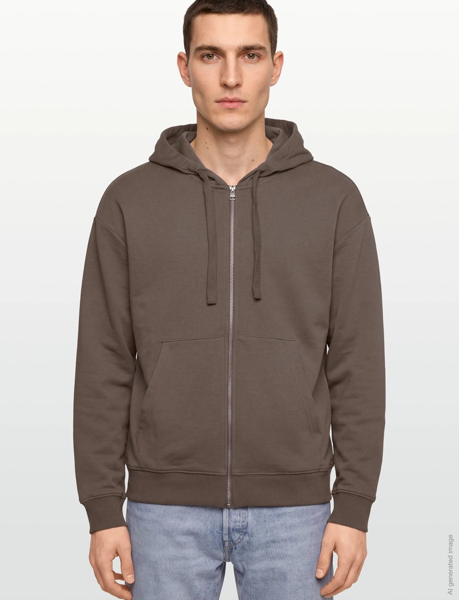 HUGO - Dapozip - kapuzenpullover - medium grey - 3