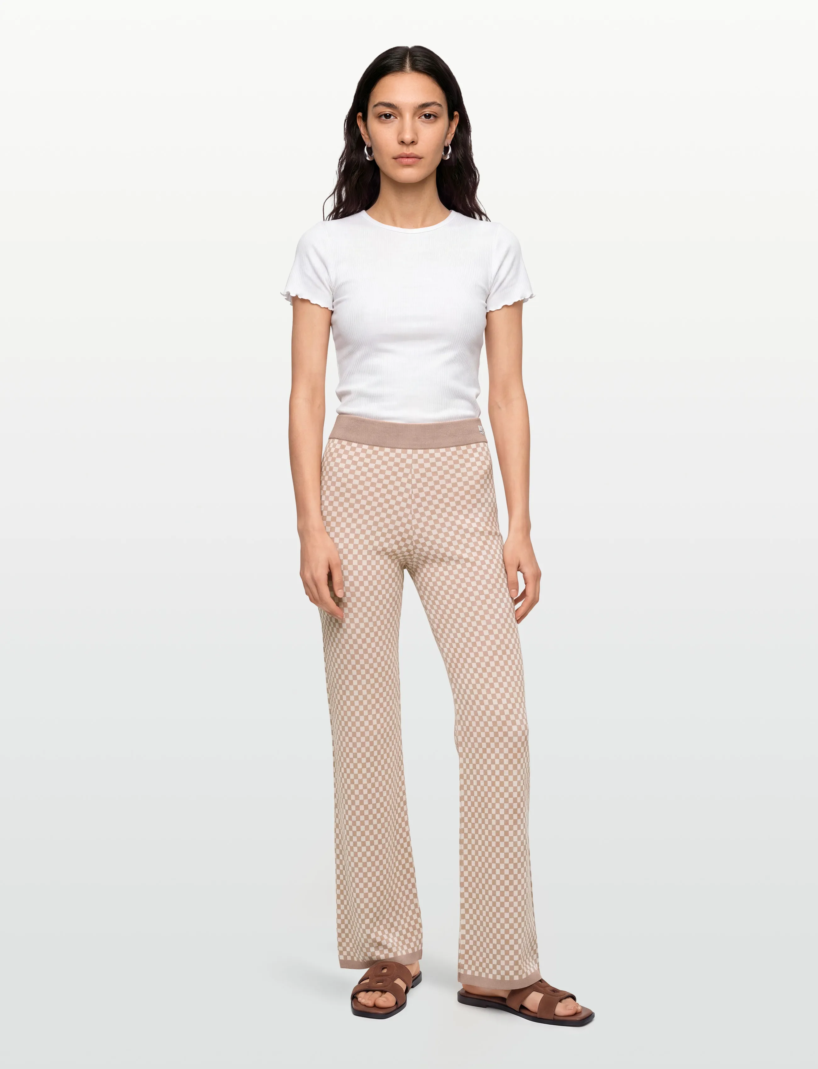 HUGO Sraviny, S, Beige, Bukser > Flared, Dame