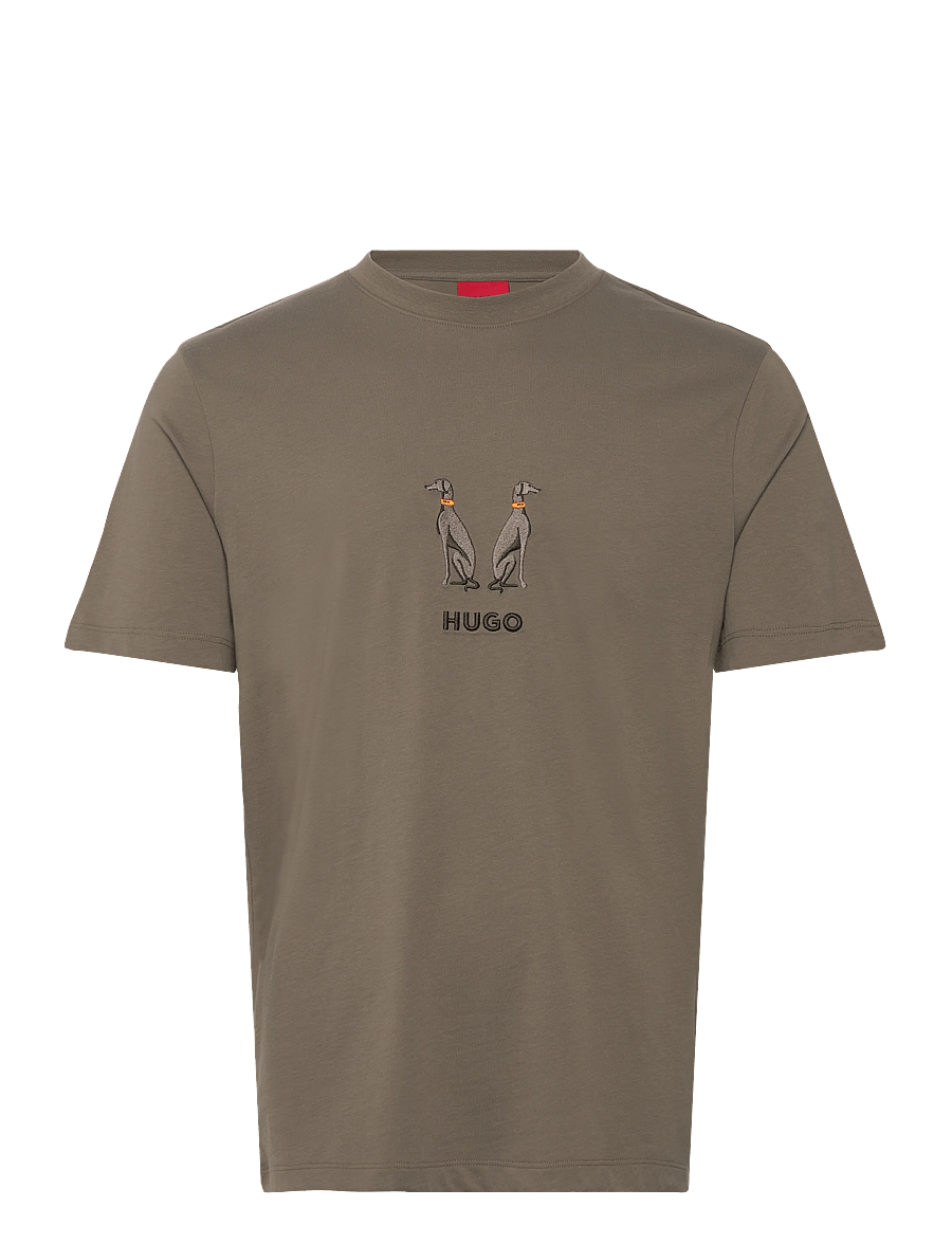 HUGO - Dugolini - kurzärmelige t-shirts - medium grey - 0