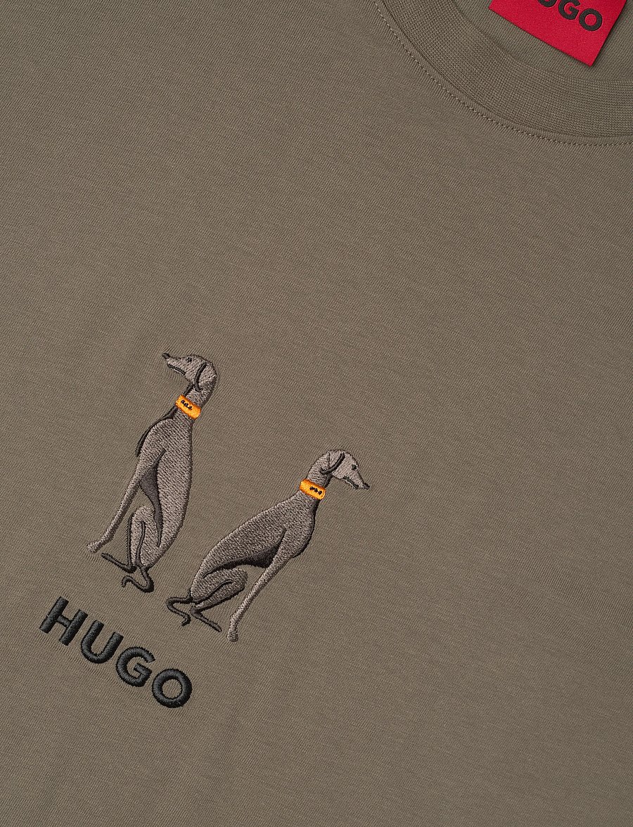 HUGO - Dugolini - kurzärmelige t-shirts - medium grey - 2