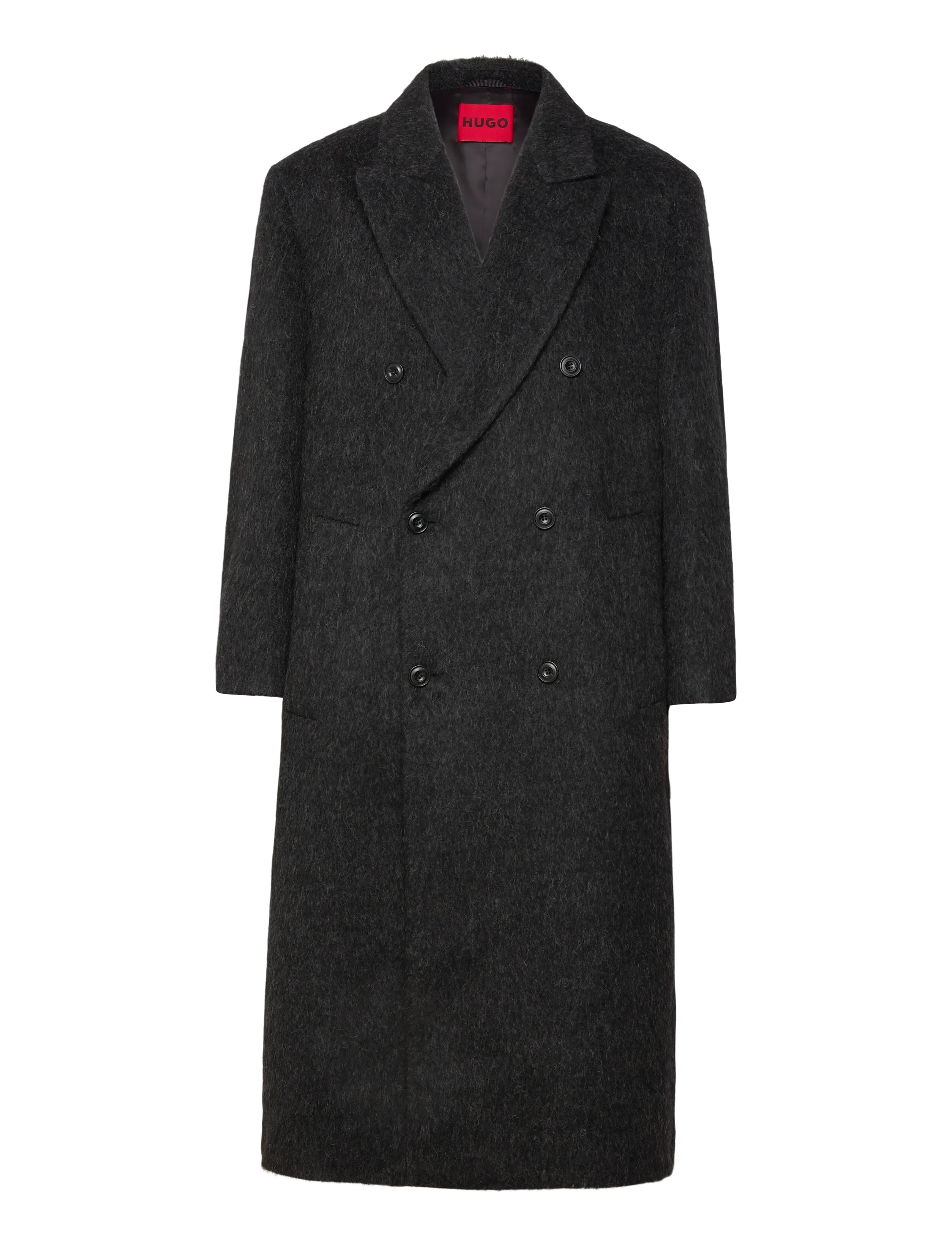 HUGO Manus2541, M, Coats, Schwarz - Wool Männerswear