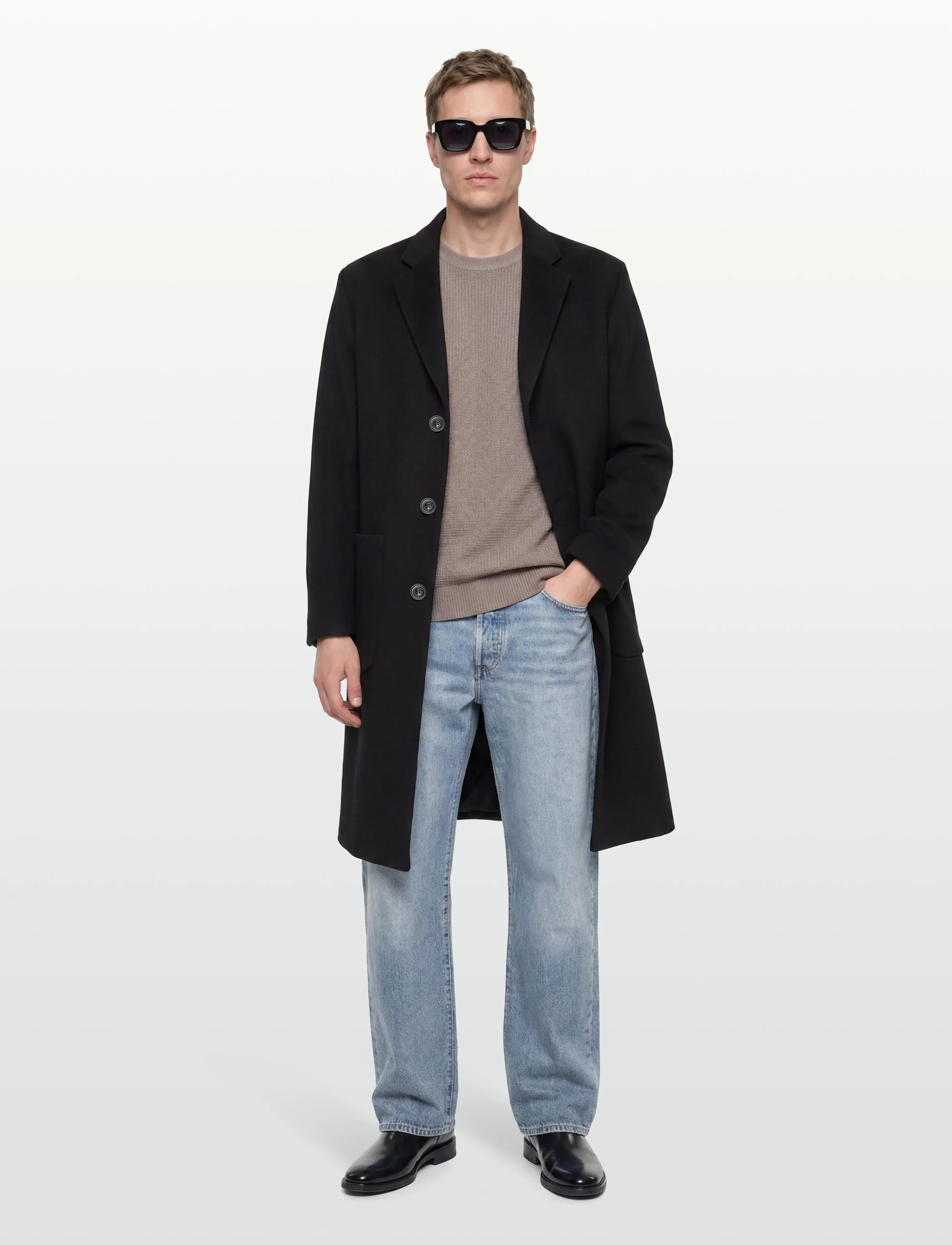 HUGO Mazoro2542, L, Coats, Schwarz - Wool Männerswear