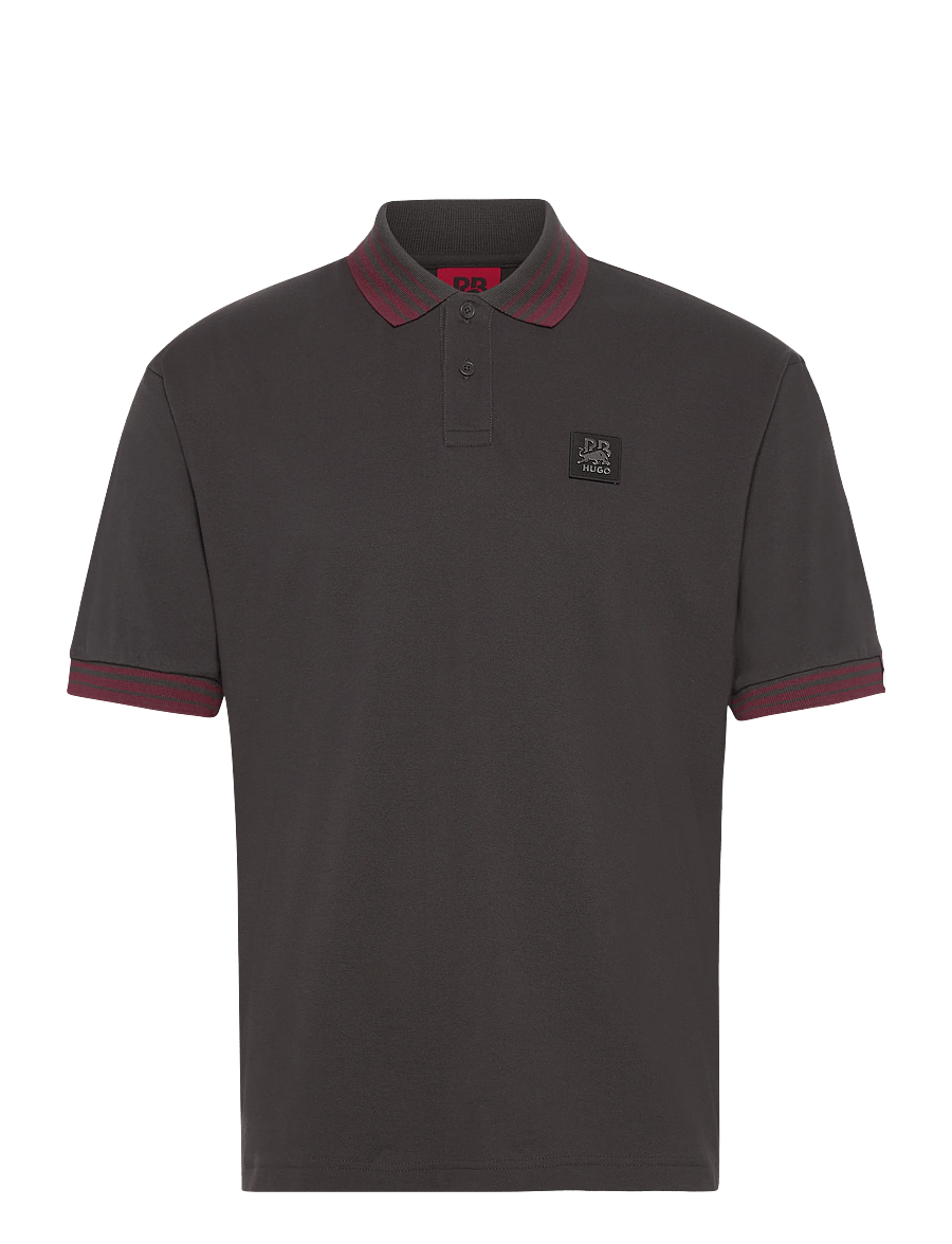 HUGO - Dizgi_RB - short-sleeved polos - dark brown - 0