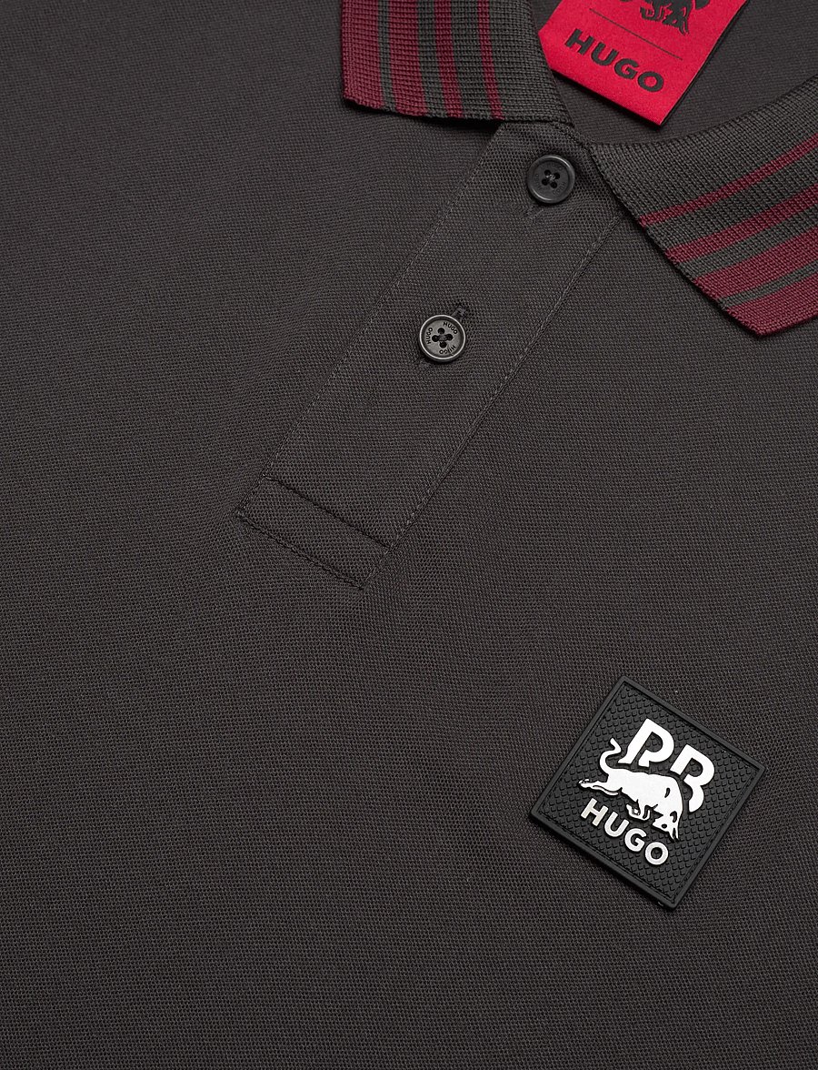 HUGO - Dizgi_RB - short-sleeved polos - dark brown - 2