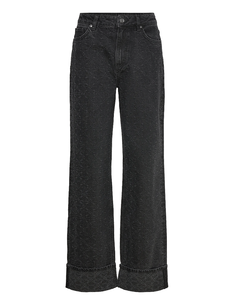 HUGO - Gealena_3 - hosen mit weitem bein - charcoal - 0