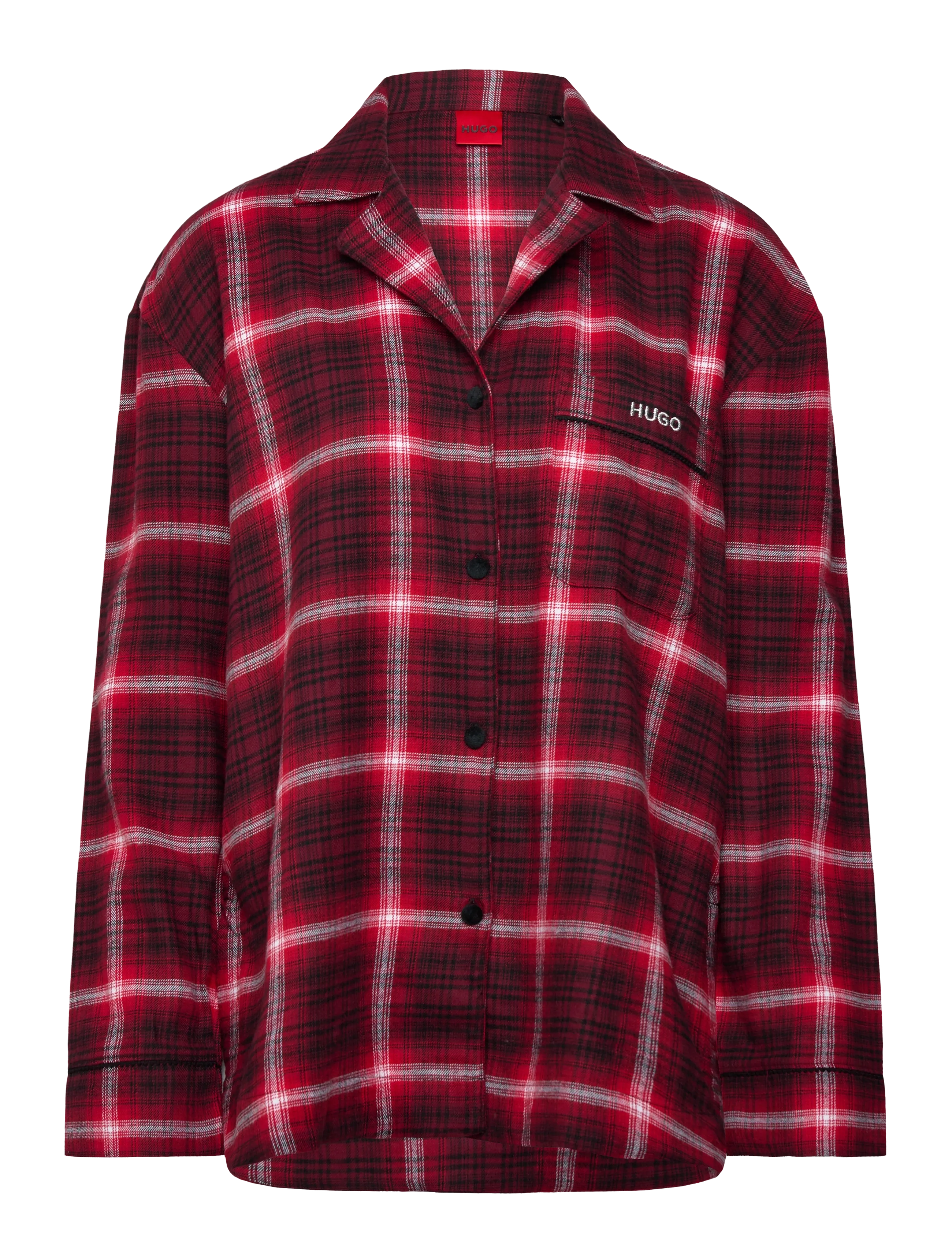 HUGO Flannel Check_Shirt, S, Shirts, Rot - Long-sleeved, Frauen