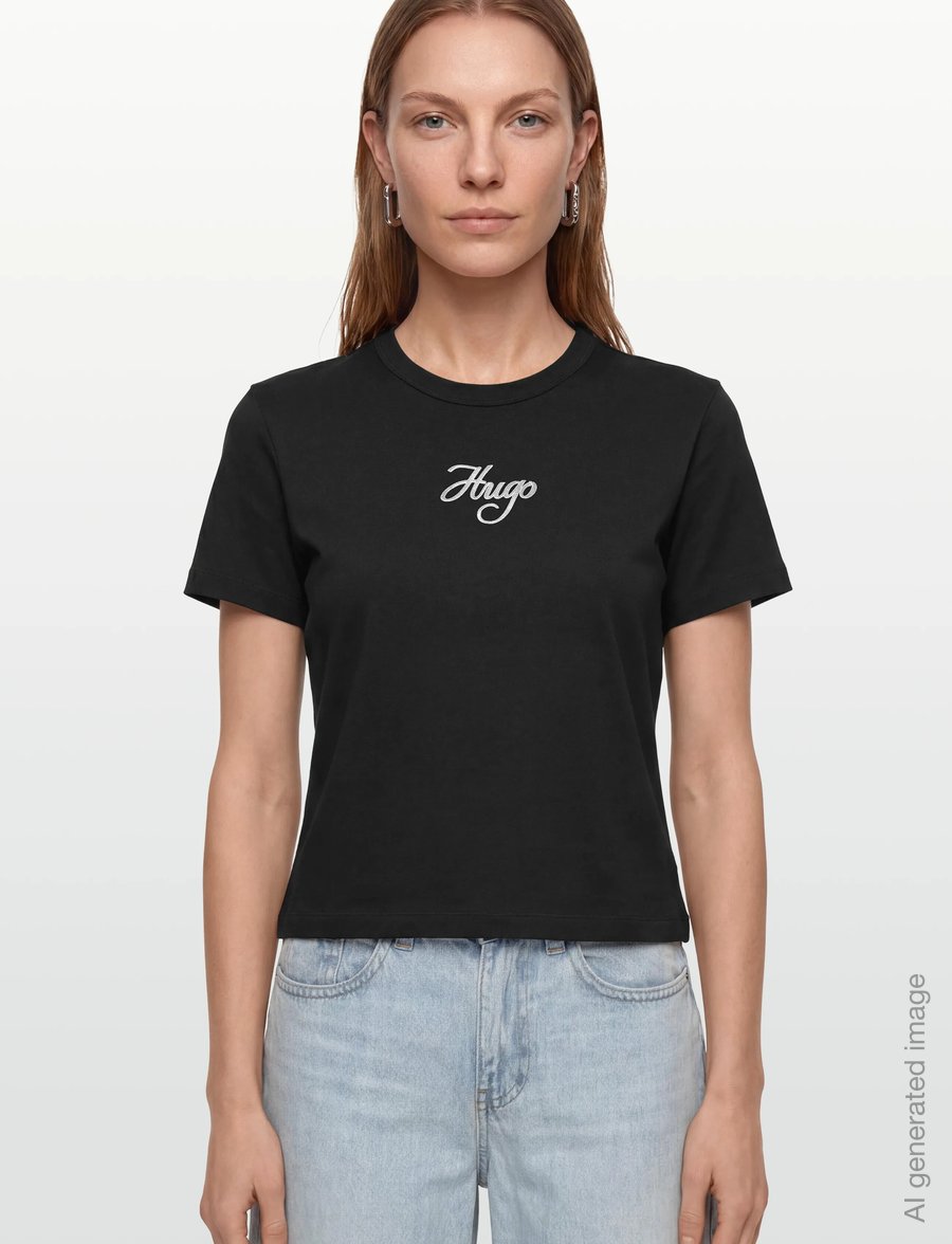 HUGO - Destrel_3 - t-shirts - black - 3