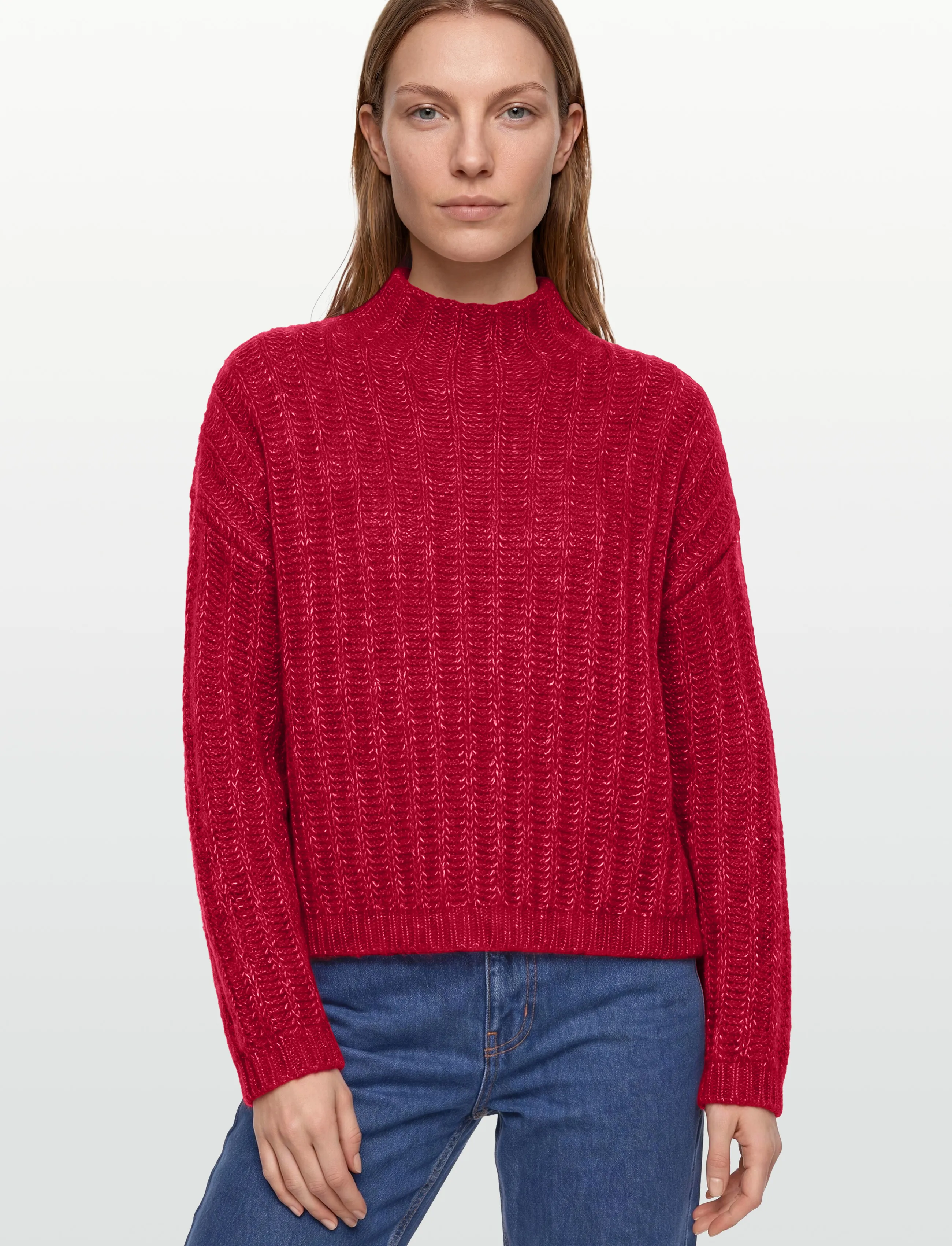 HUGO - Safineyny - megztiniai su aukšta apykakle - medium red - 3