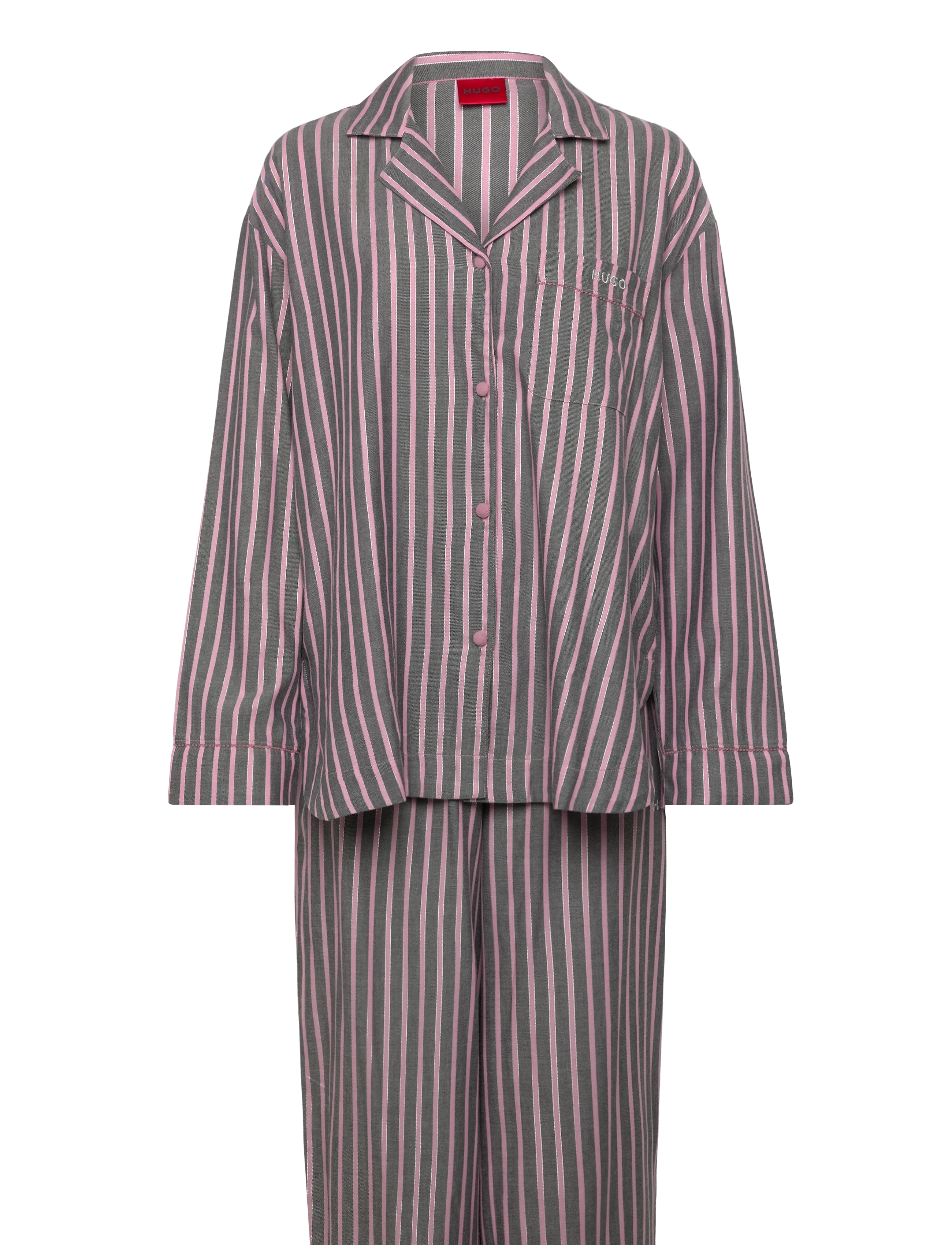 HUGO Flannel St_Long Set, M, Night & Loungewear, Rosa - Pyjamas (set), Frauen
