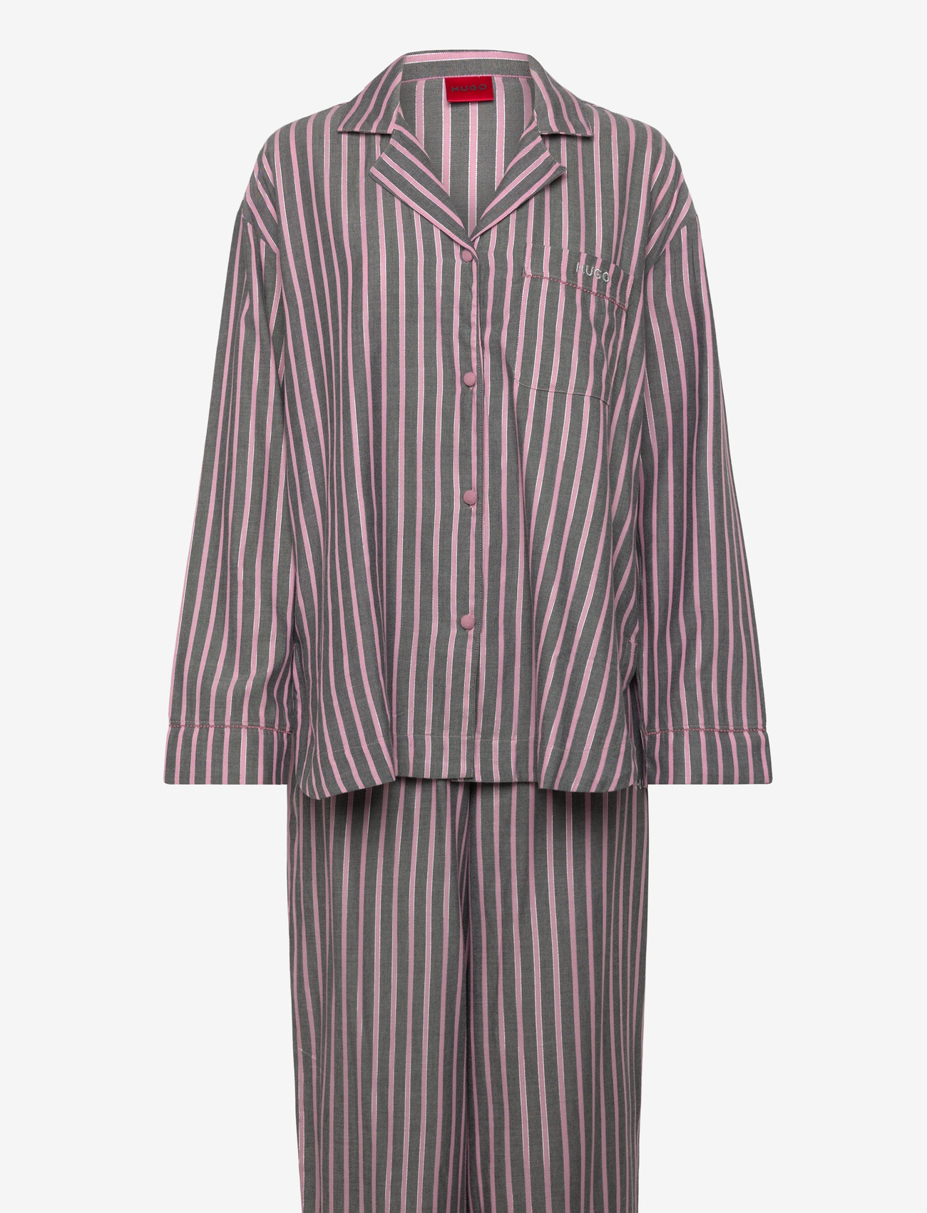 HUGO - FLANNEL ST_LONG SET - pidžaamad - open grey - 0