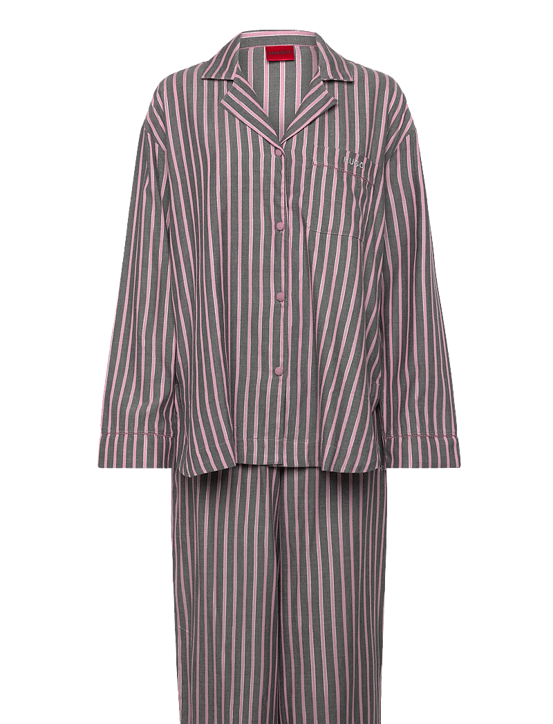 HUGO - FLANNEL ST_LONG SET - pyjamas - open grey - 0