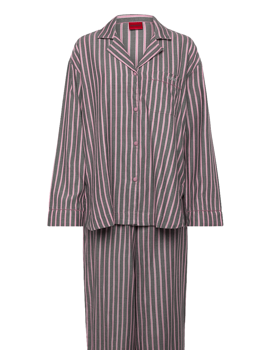 HUGO - FLANNEL ST_LONG SET - pyjamas - open grey - 0