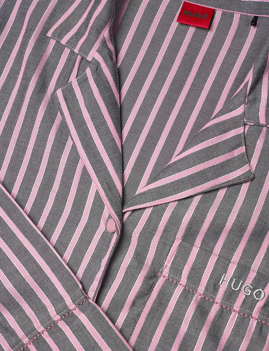 HUGO - FLANNEL ST_LONG SET - pyjamas - open grey - 4