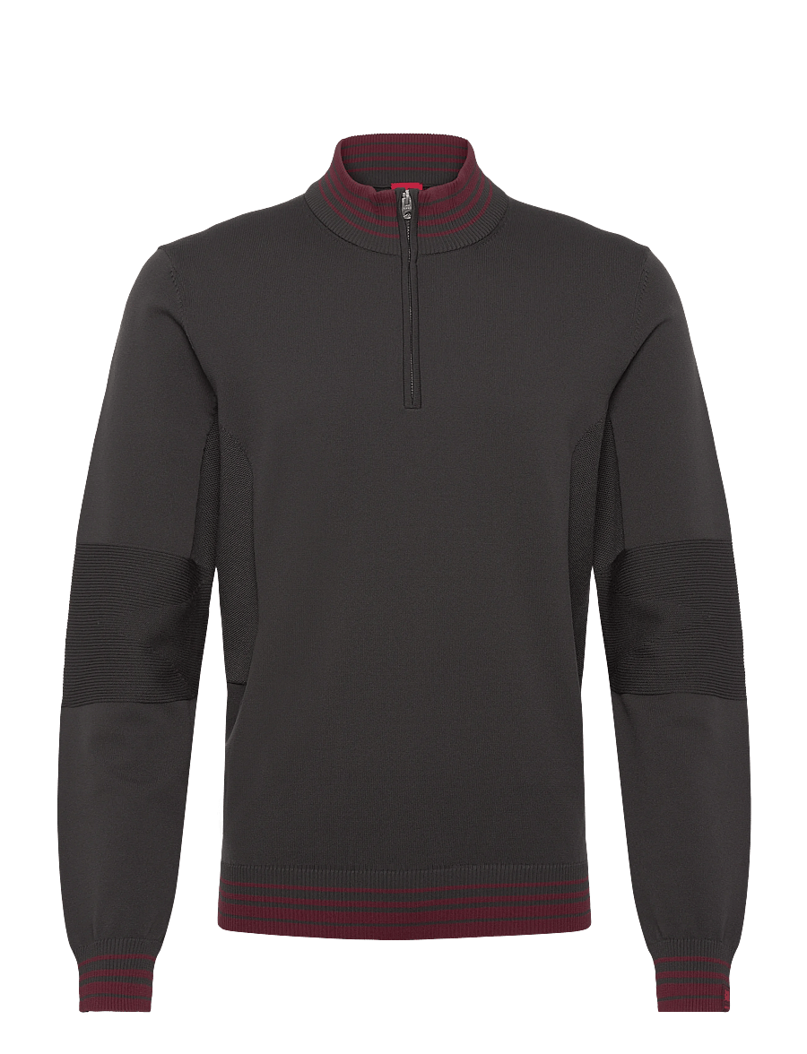 HUGO - Selo_RB - truien met halve rits - dark brown - 0