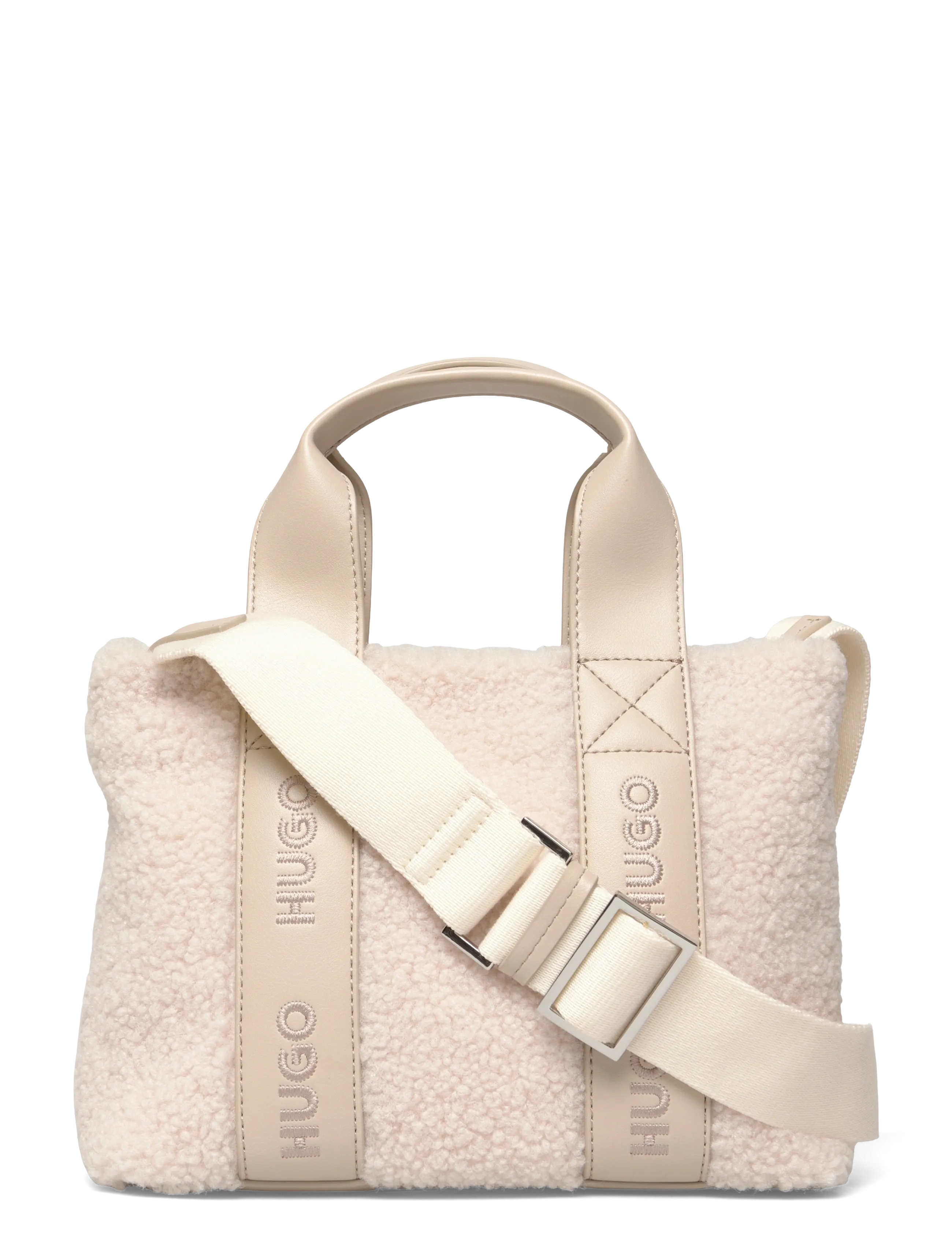 HUGO Becky SH_Tote Mini - Käekotid ja seljakotid - OPEN WHITE / beige
