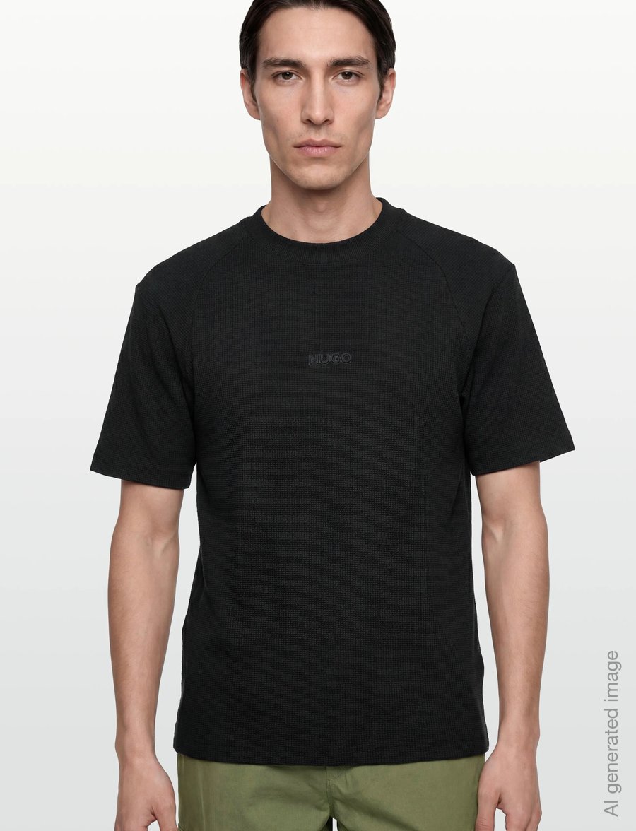 HUGO - Daffl - lühikeste varrukatega t-särgid - black - 3