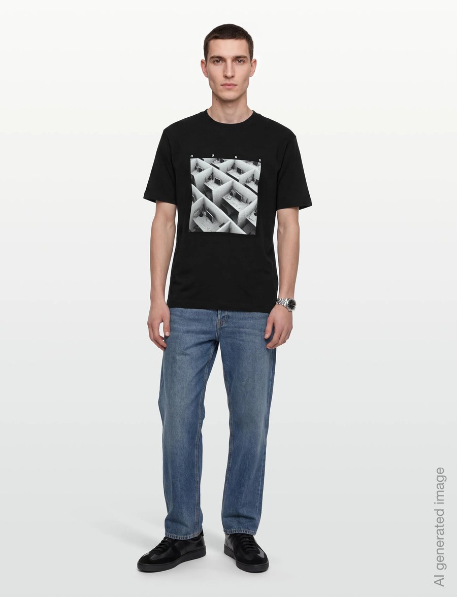 HUGO - Dodger - short-sleeved t-shirts - black - 0