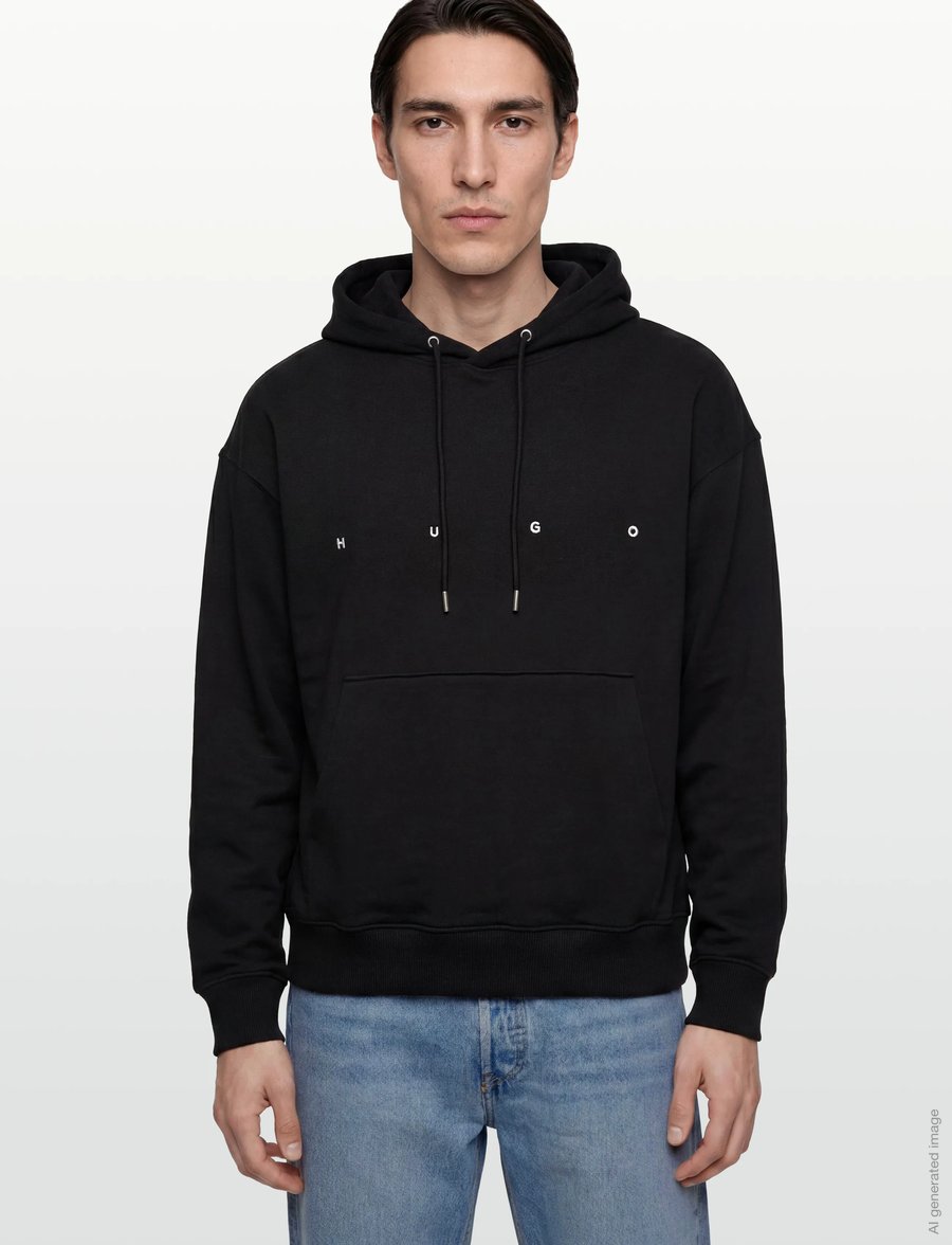 HUGO - Doland - kapuutsiga dressipluusid - black - 3