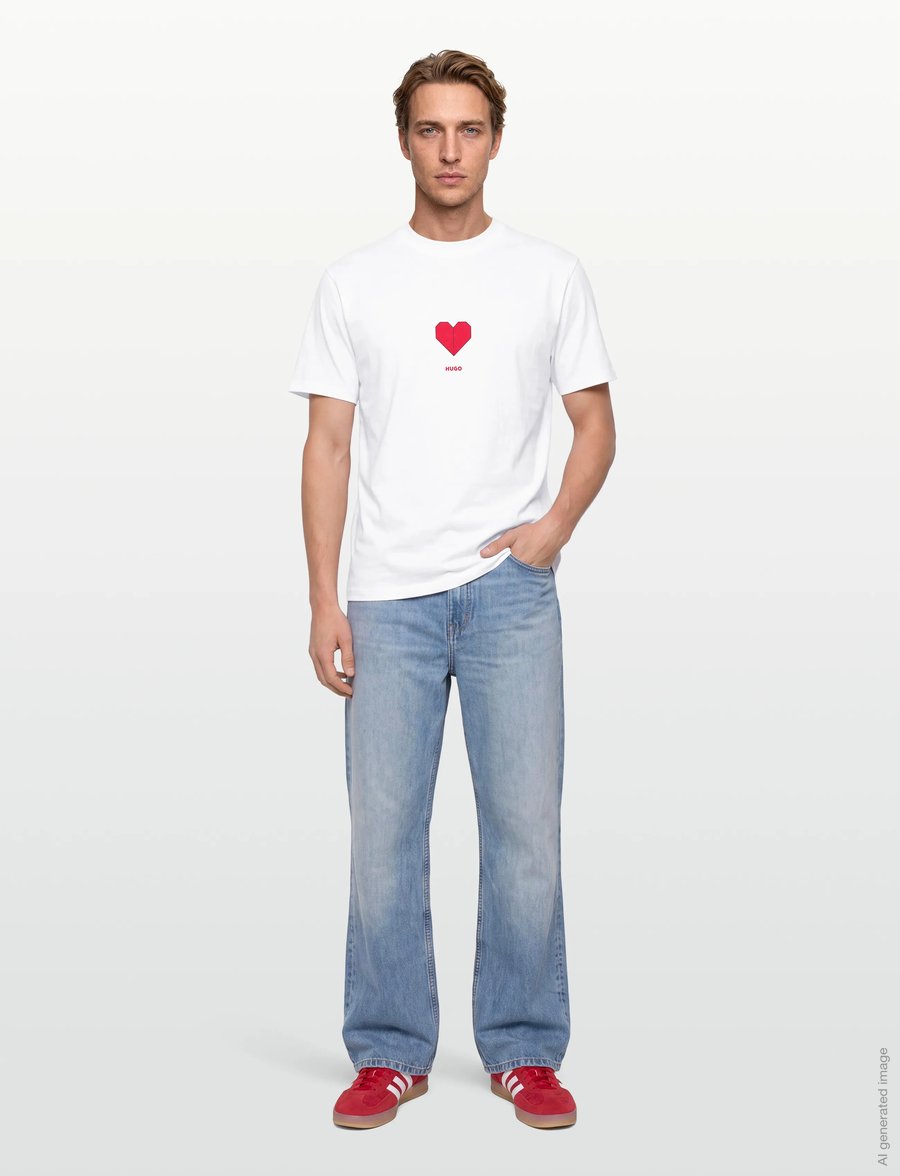 HUGO - Dalentin - kurzärmelige t-shirts - white - 0