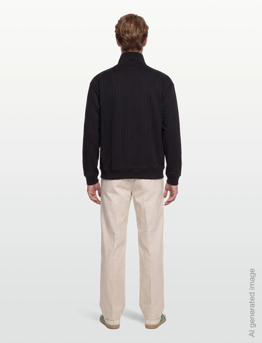 HUGO - Davronto - pullover mit durchgehendem reißverschluss - black - 4