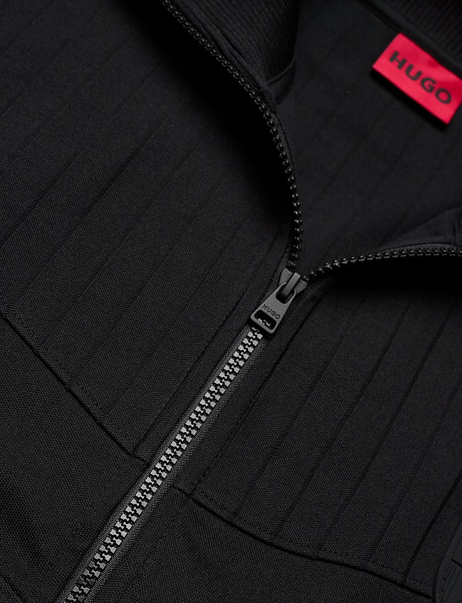 HUGO - Davronto - pullover mit durchgehendem reißverschluss - black - 2