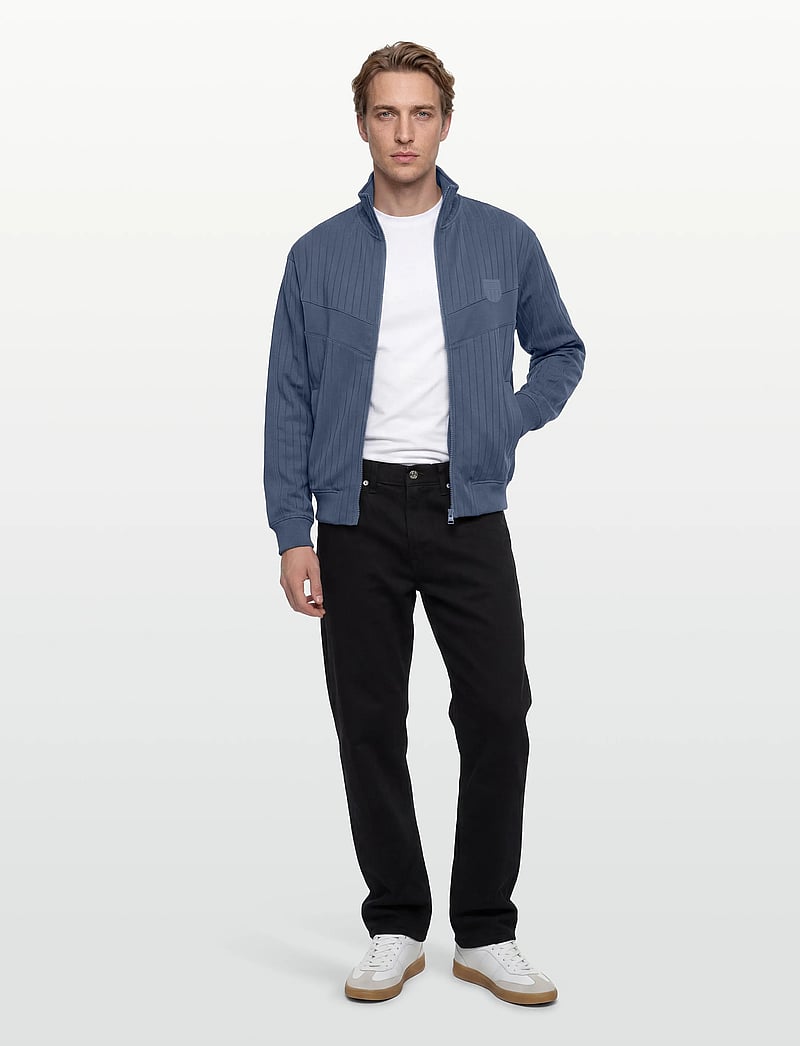 HUGO - Davronto - pullover mit durchgehendem reißverschluss - open blue - 0