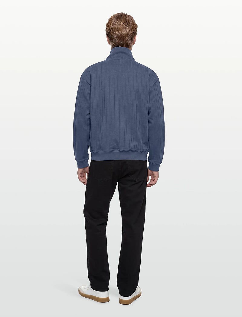 HUGO - Davronto - pullover mit durchgehendem reißverschluss - open blue - 4