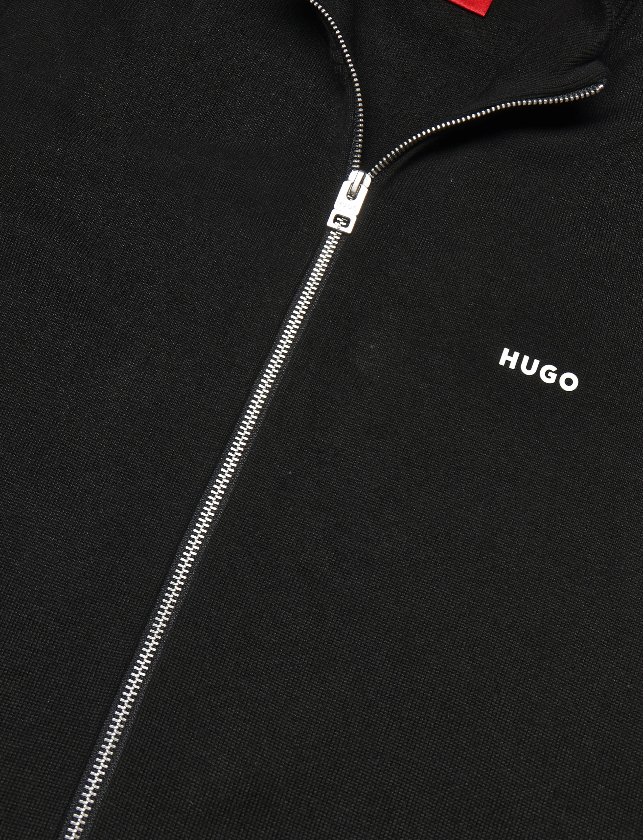 HUGO - San Jacomo-C - pullover mit durchgehendem reißverschluss - black - 2