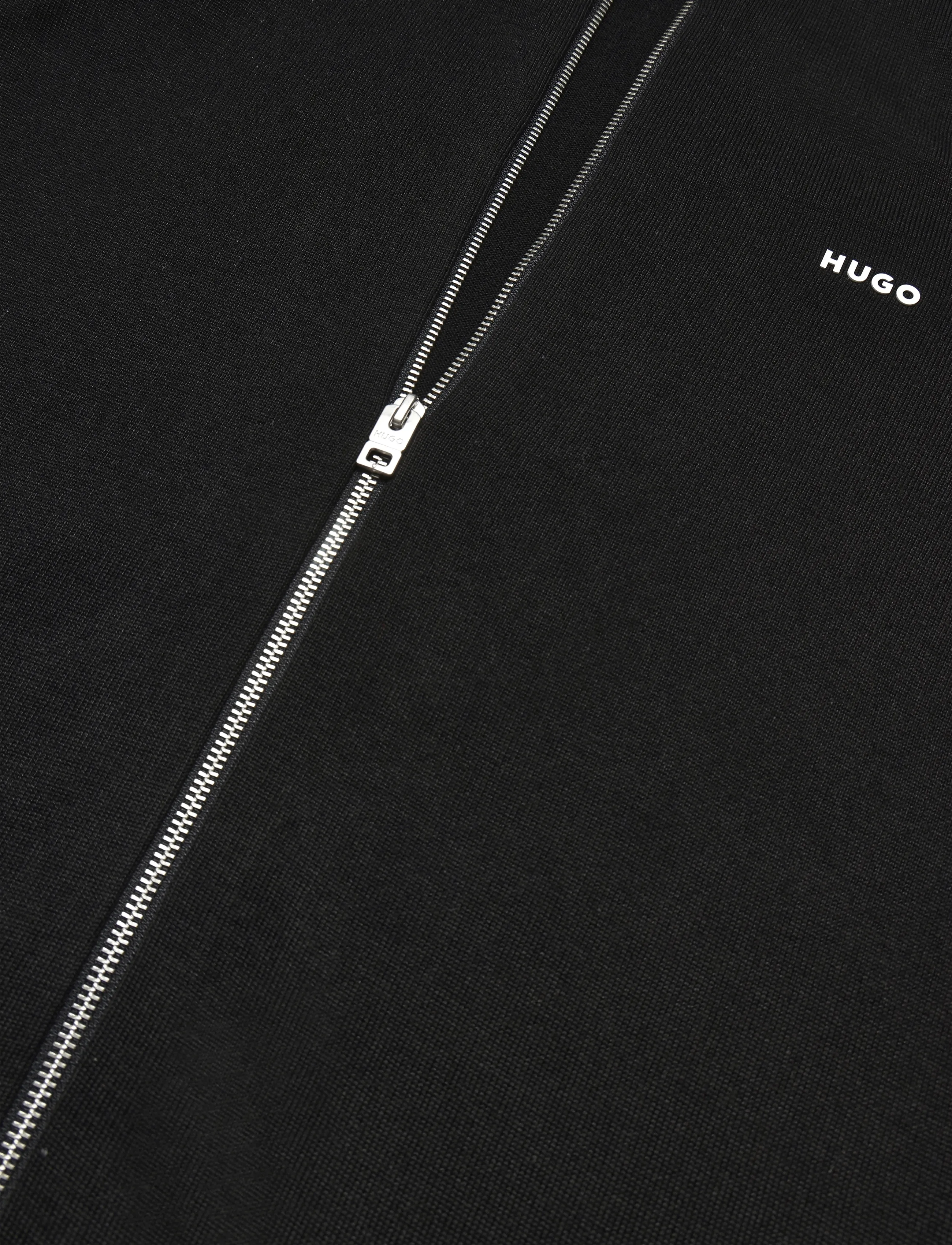 HUGO - San Jacomo-C - pullover mit durchgehendem reißverschluss - black - 3