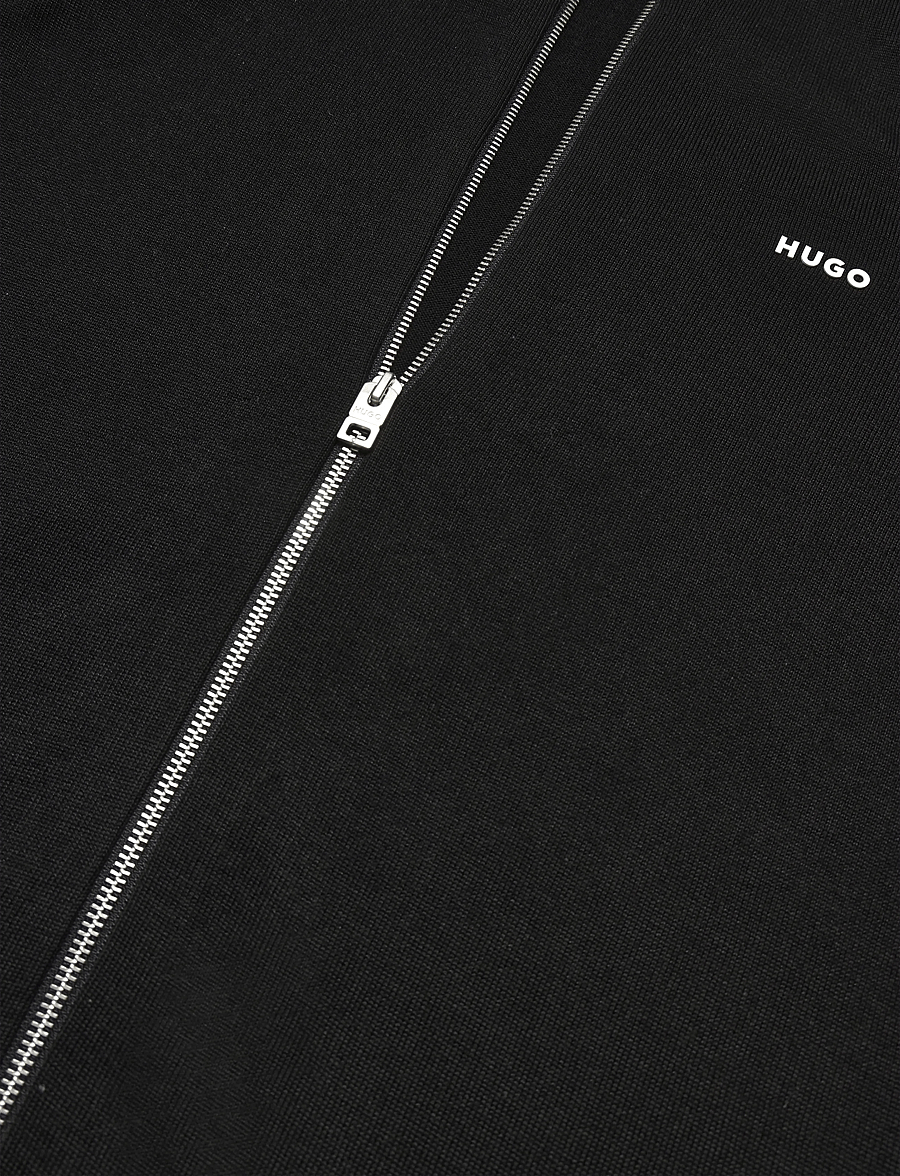 HUGO - San Jacomo-C - pullover mit durchgehendem reißverschluss - black - 3