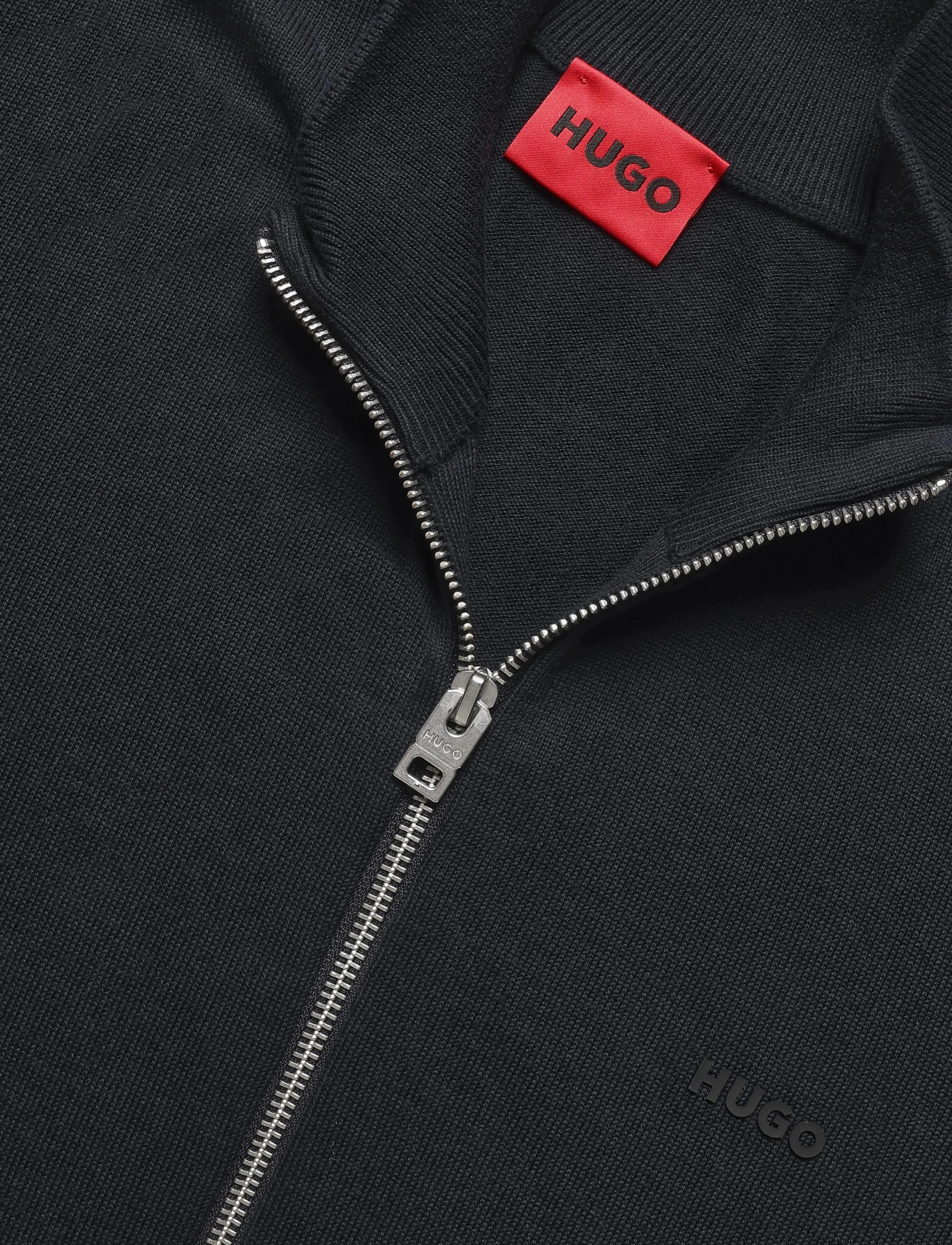 HUGO - San Jacomo-C - pullover mit durchgehendem reißverschluss - navy - 2