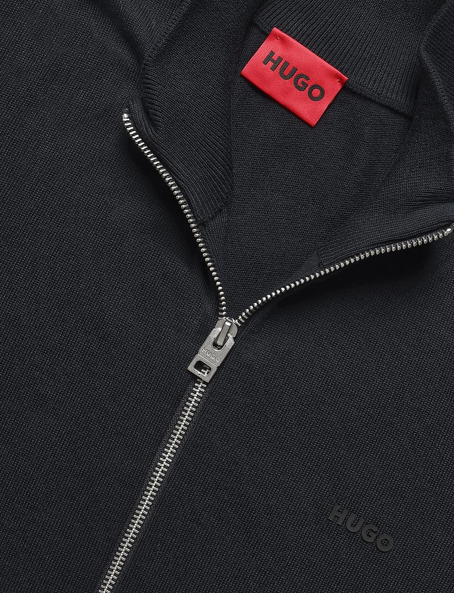 HUGO - San Jacomo-C - pullover mit durchgehendem reißverschluss - navy - 2