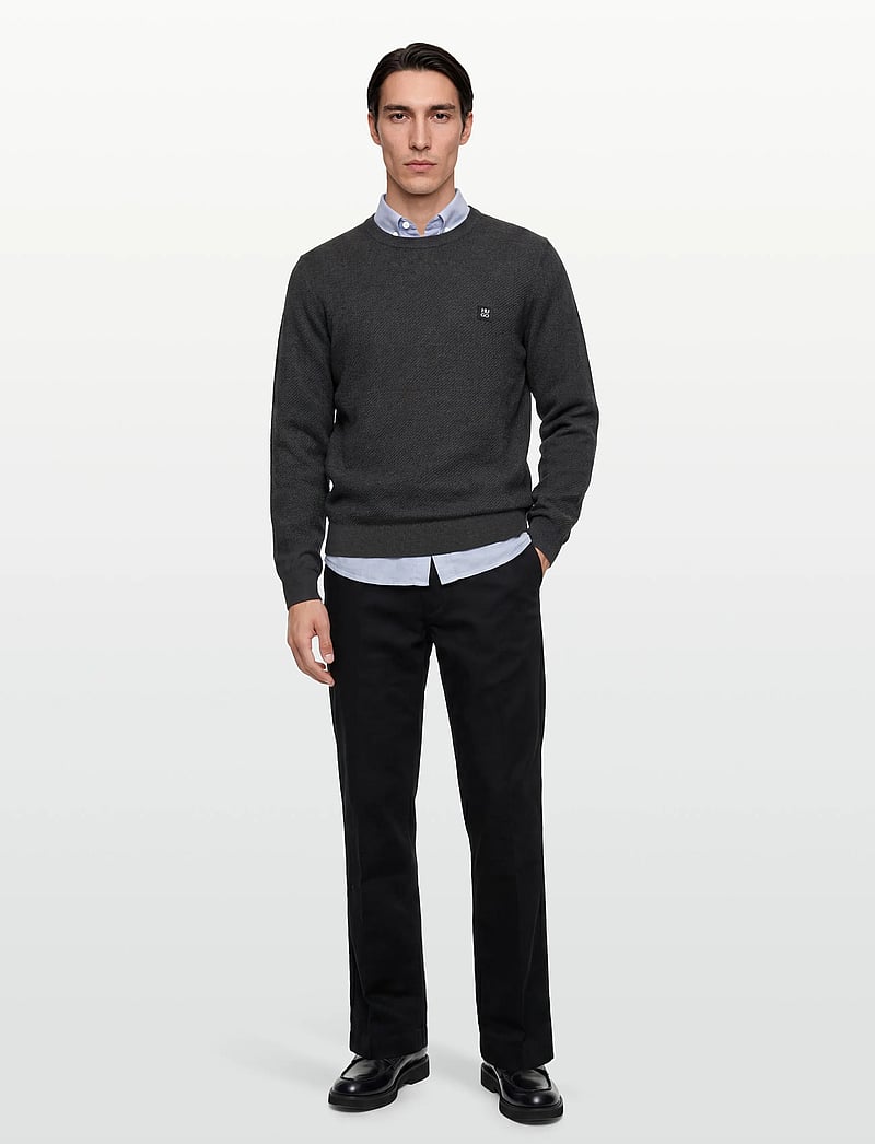 HUGO - Setal - rundhals - medium grey - 0