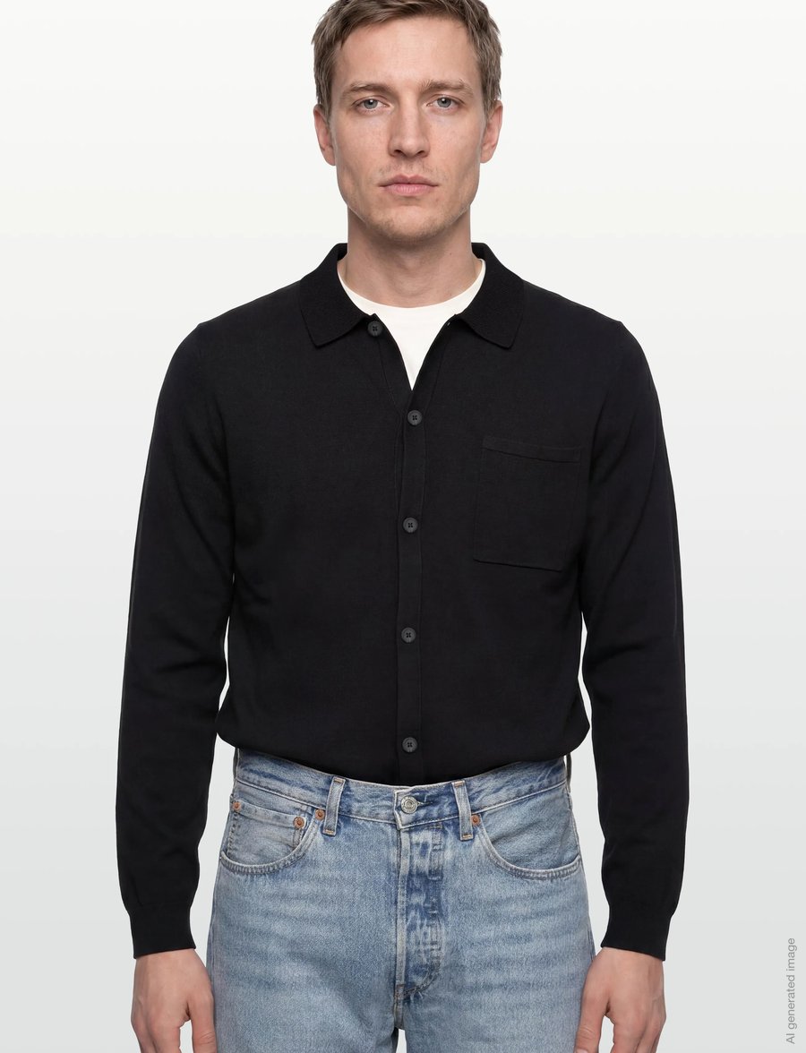 HUGO - San Jordan-CV - pikkade varrukatega polod - black - 3