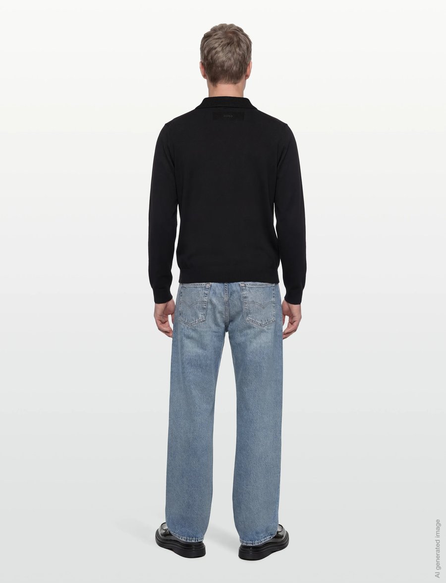 HUGO - San Jordan-CV - pikkade varrukatega polod - black - 4