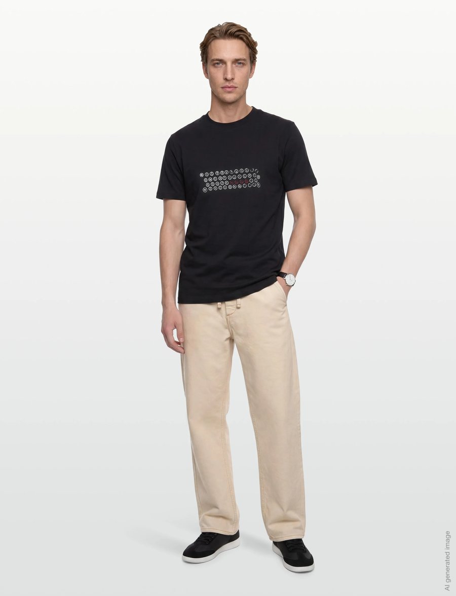 HUGO - Deyss - kurzärmelige t-shirts - black - 0