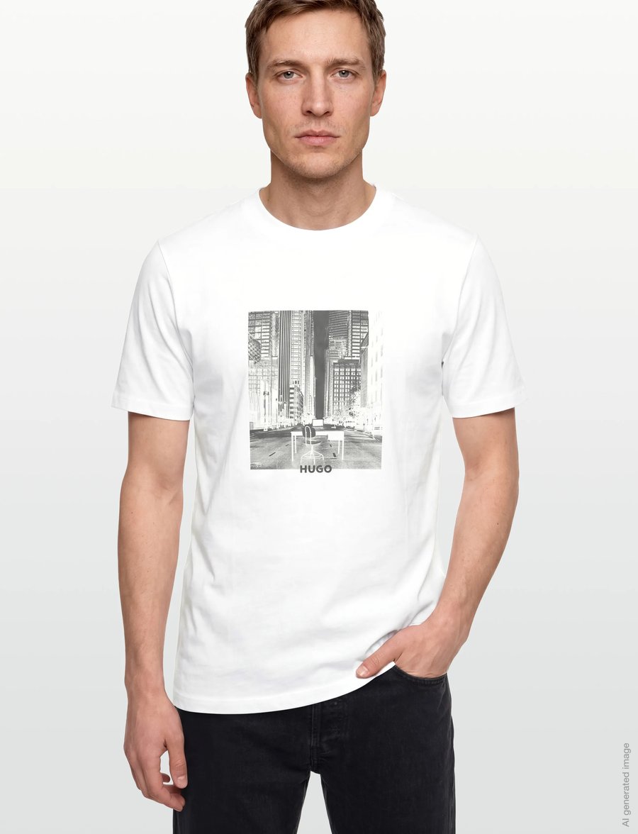HUGO - Deyss - kurzärmelige t-shirts - white - 3