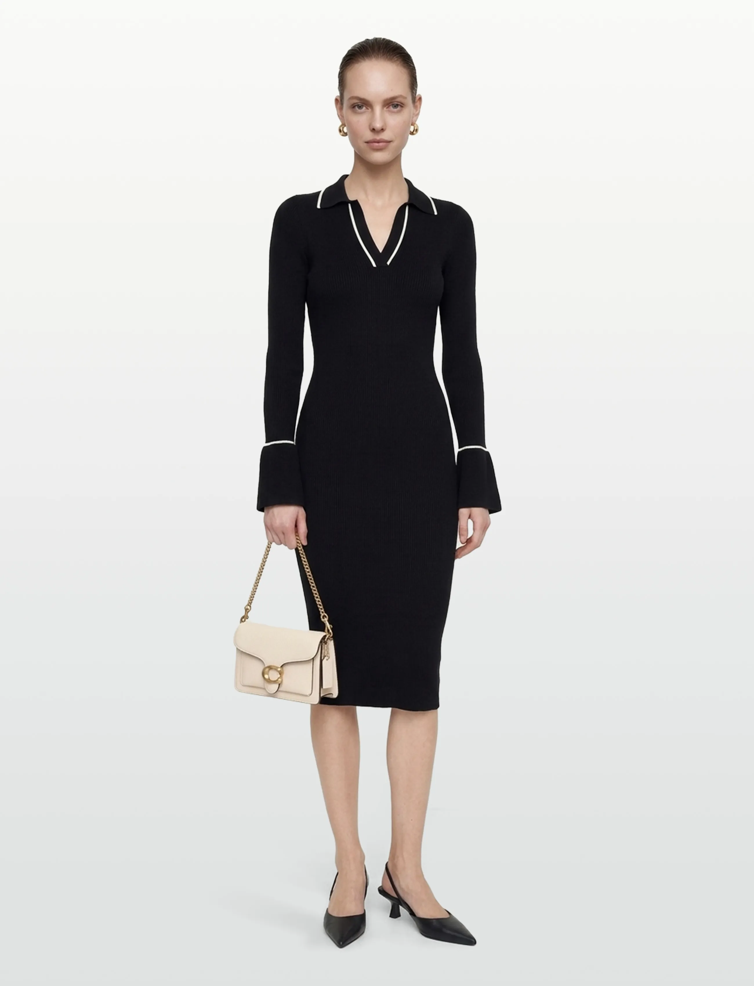 HUGO Samury, L, Dresses, Schwarz - Knee-length & Midi, Frauen