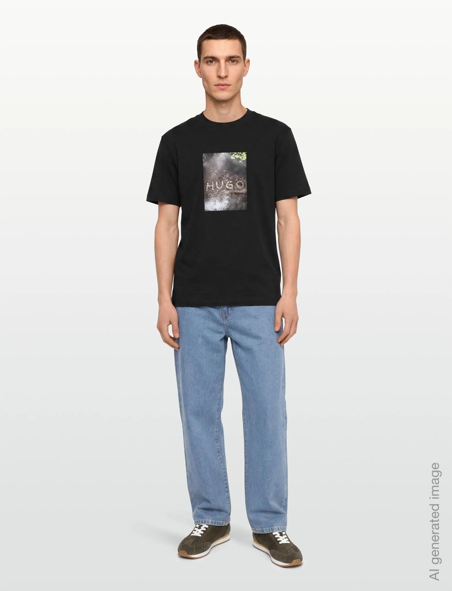 HUGO - Doreston - kortärmade t-shirts - black - 0