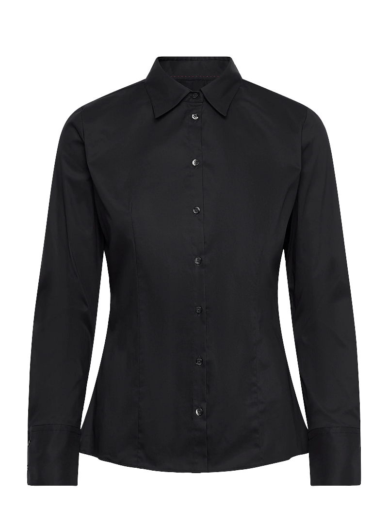 HUGO - The Fitted Shirt - pitkähihaiset kauluspaidat - black - 0