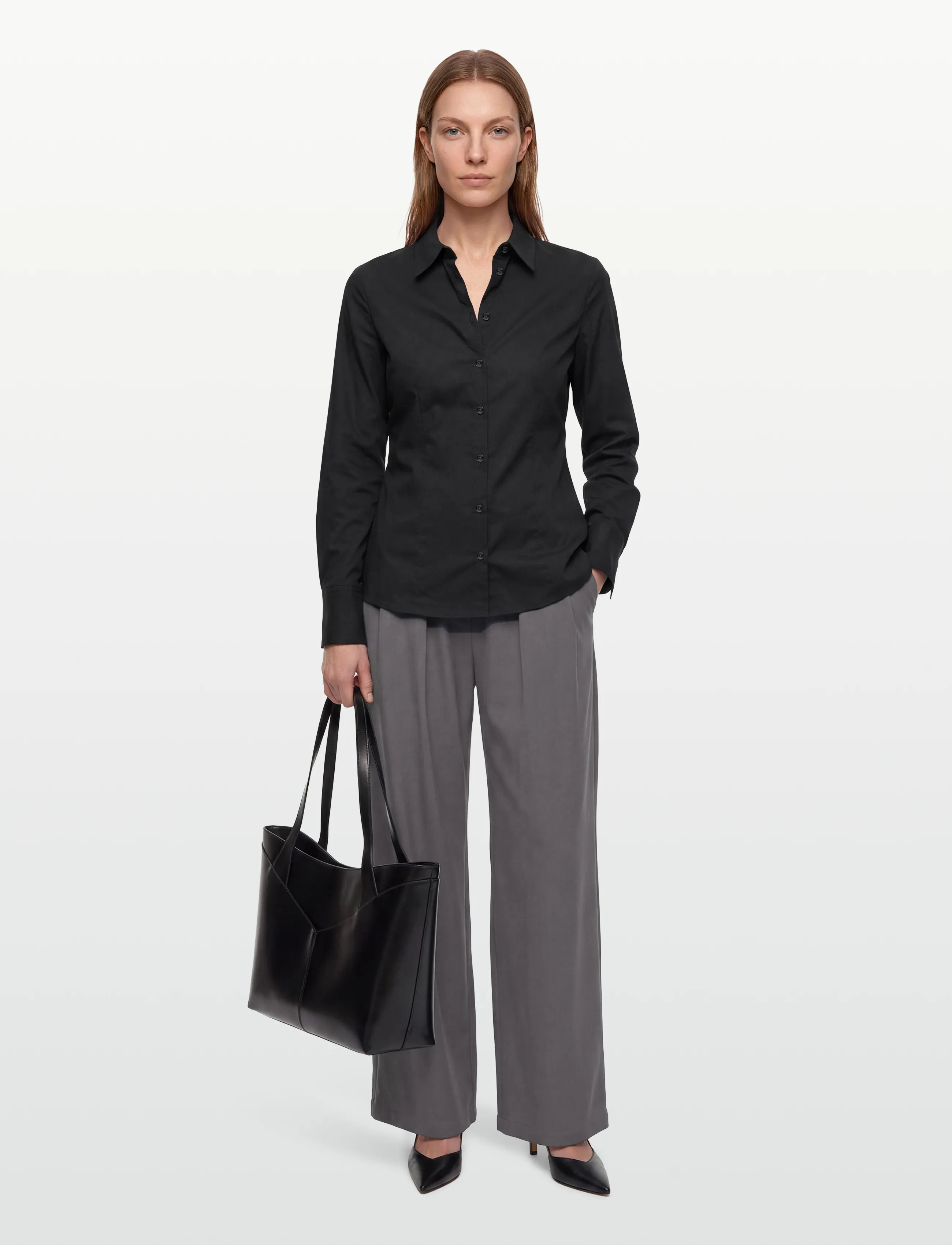HUGO - The Fitted Shirt - pikkade varrukatega särgid - black - 0
