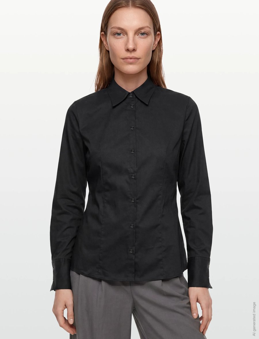 HUGO - The Fitted Shirt - langærmede skjorter - black - 3