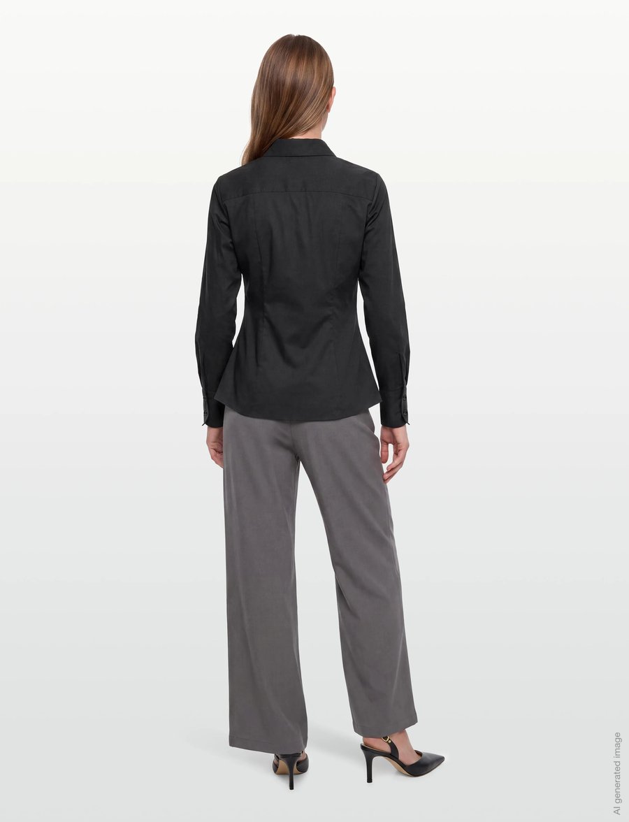 HUGO - The Fitted Shirt - langærmede skjorter - black - 4