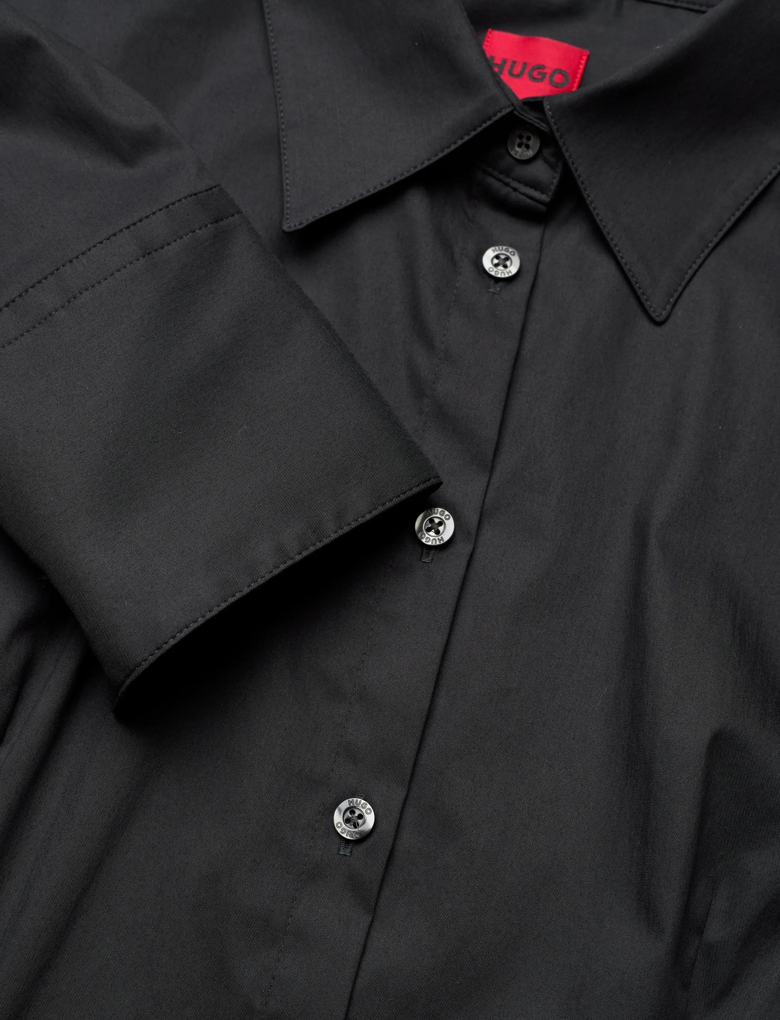 HUGO - The Fitted Shirt - pikkade varrukatega särgid - black - 2