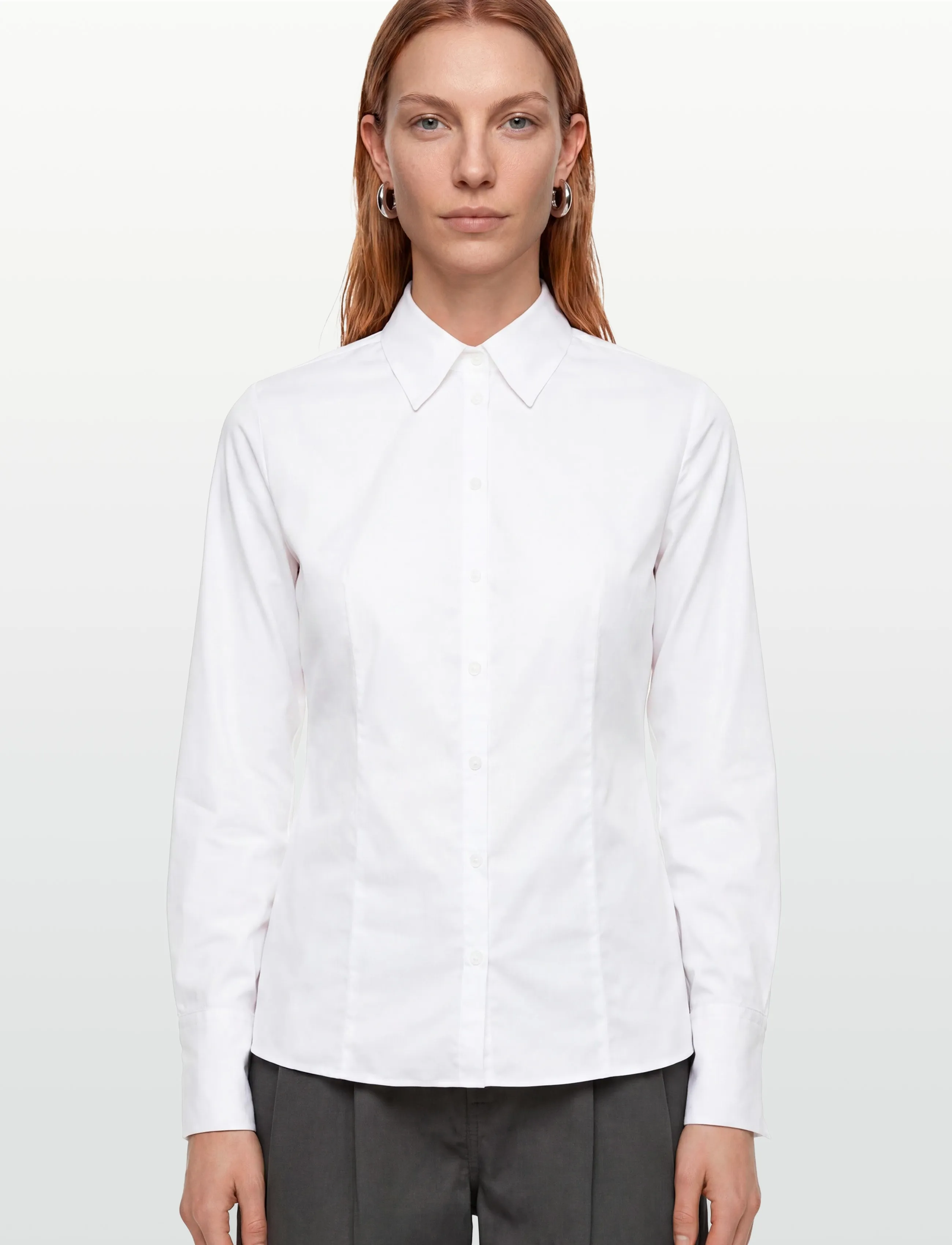 HUGO - The Fitted Shirt - långärmade skjortor - white - 3