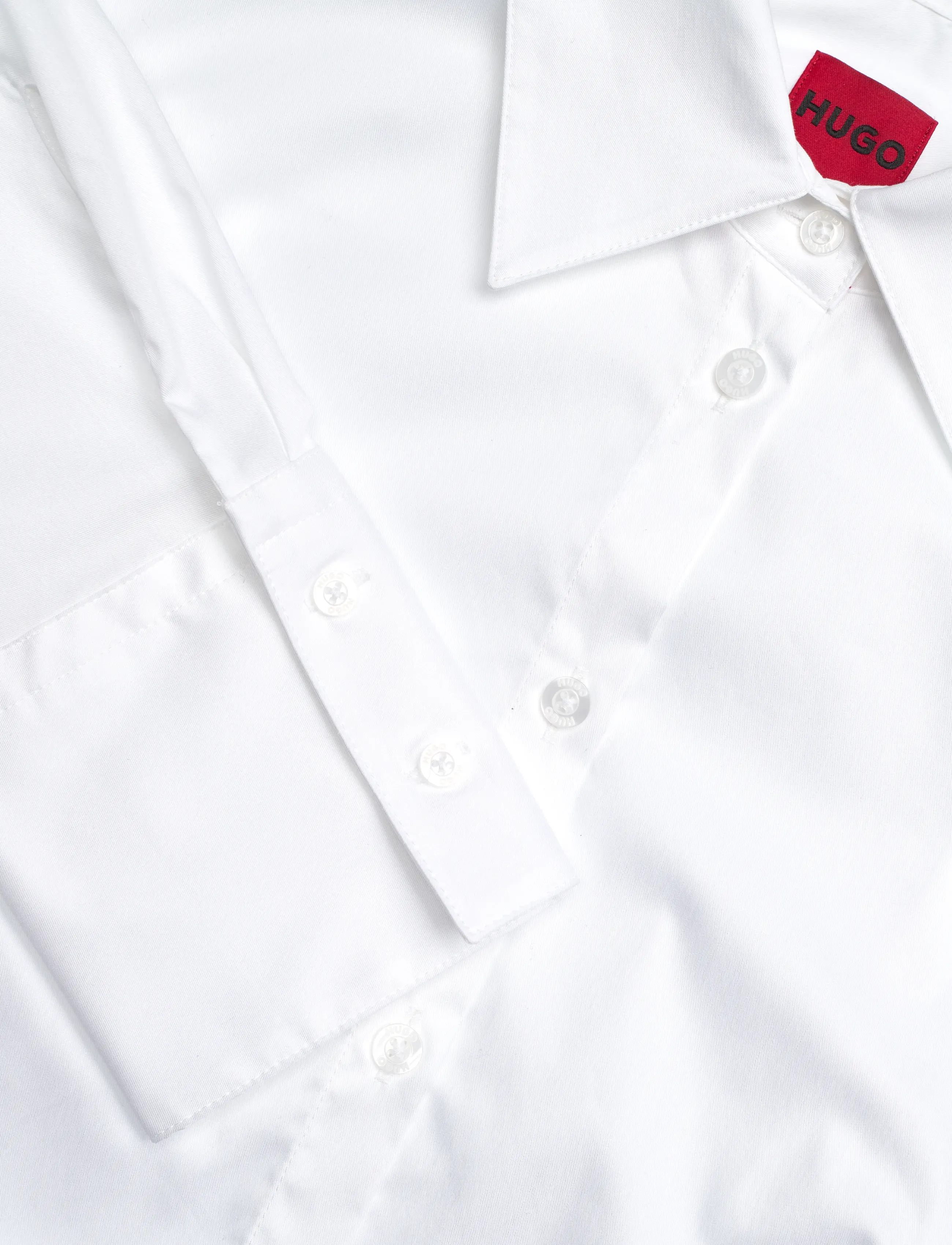 HUGO - The Fitted Shirt - langärmlige hemden - white - 2