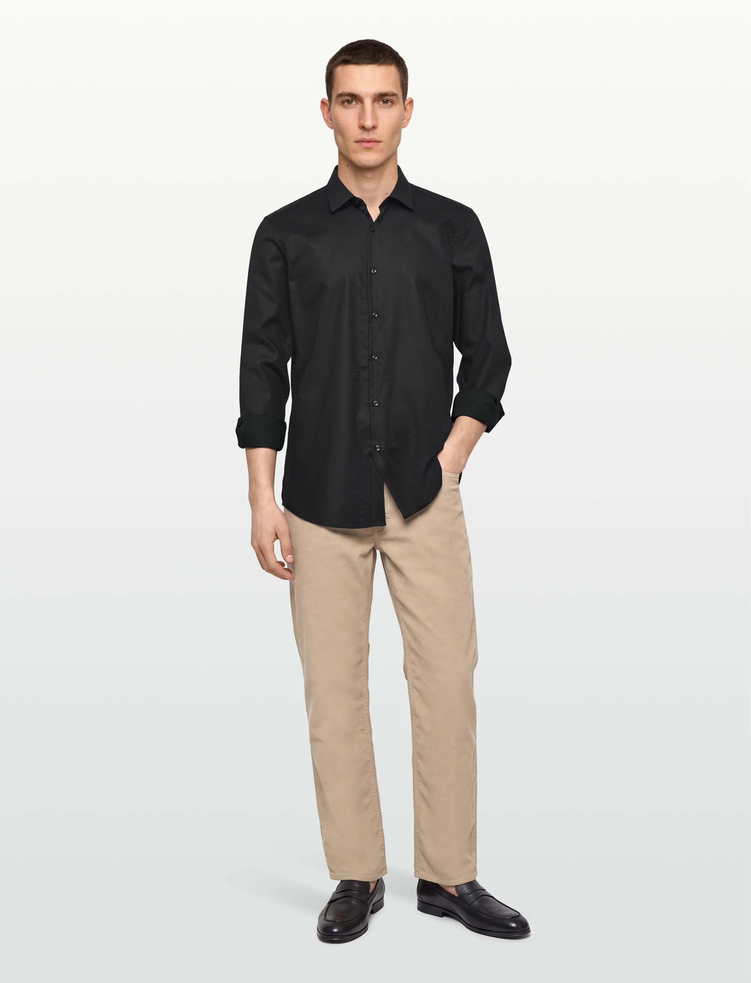 HUGO Kenno, 40, Shirts, Schwarz - Pattern Männerswear